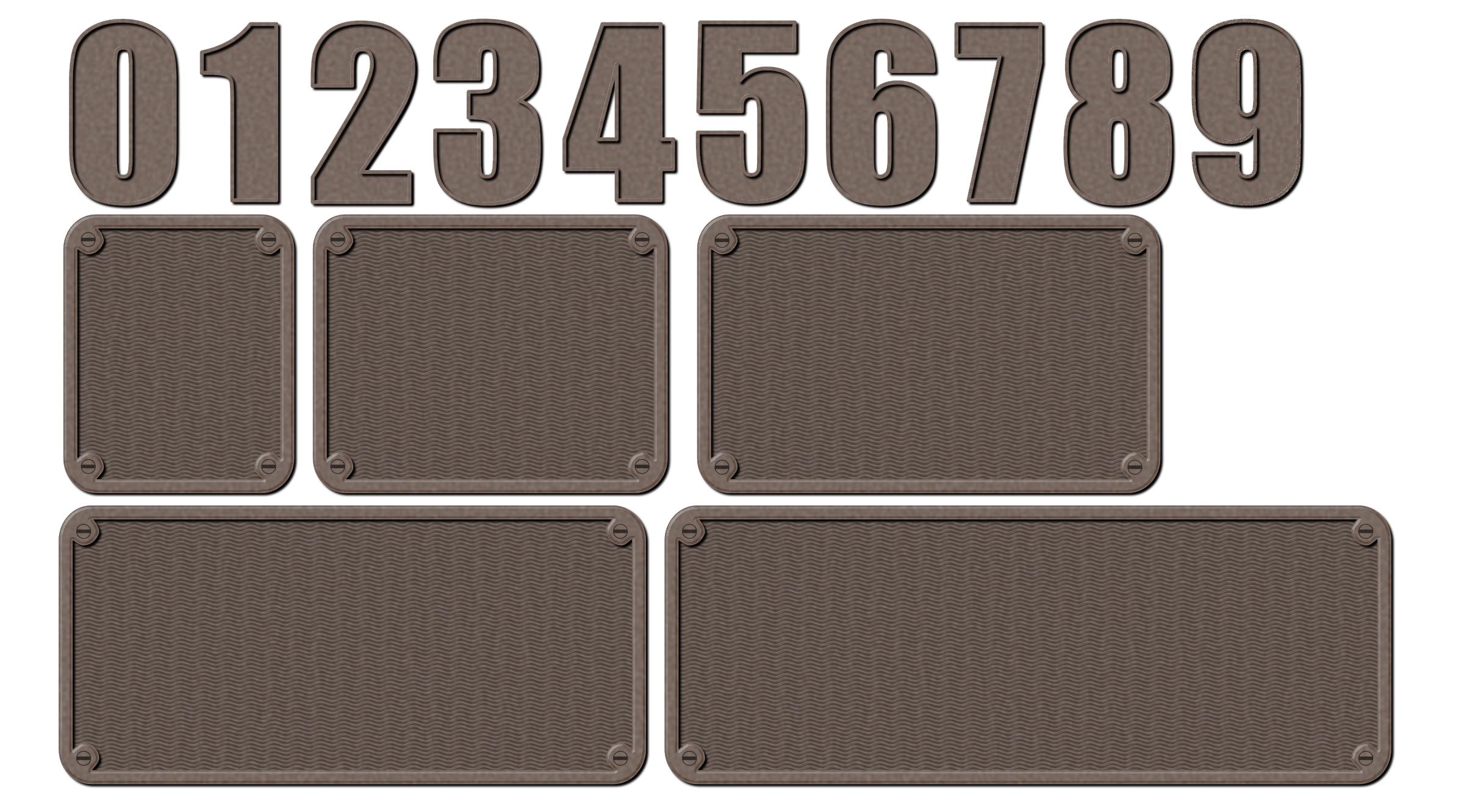 Metal Numbers and Backgrounds PNG icons