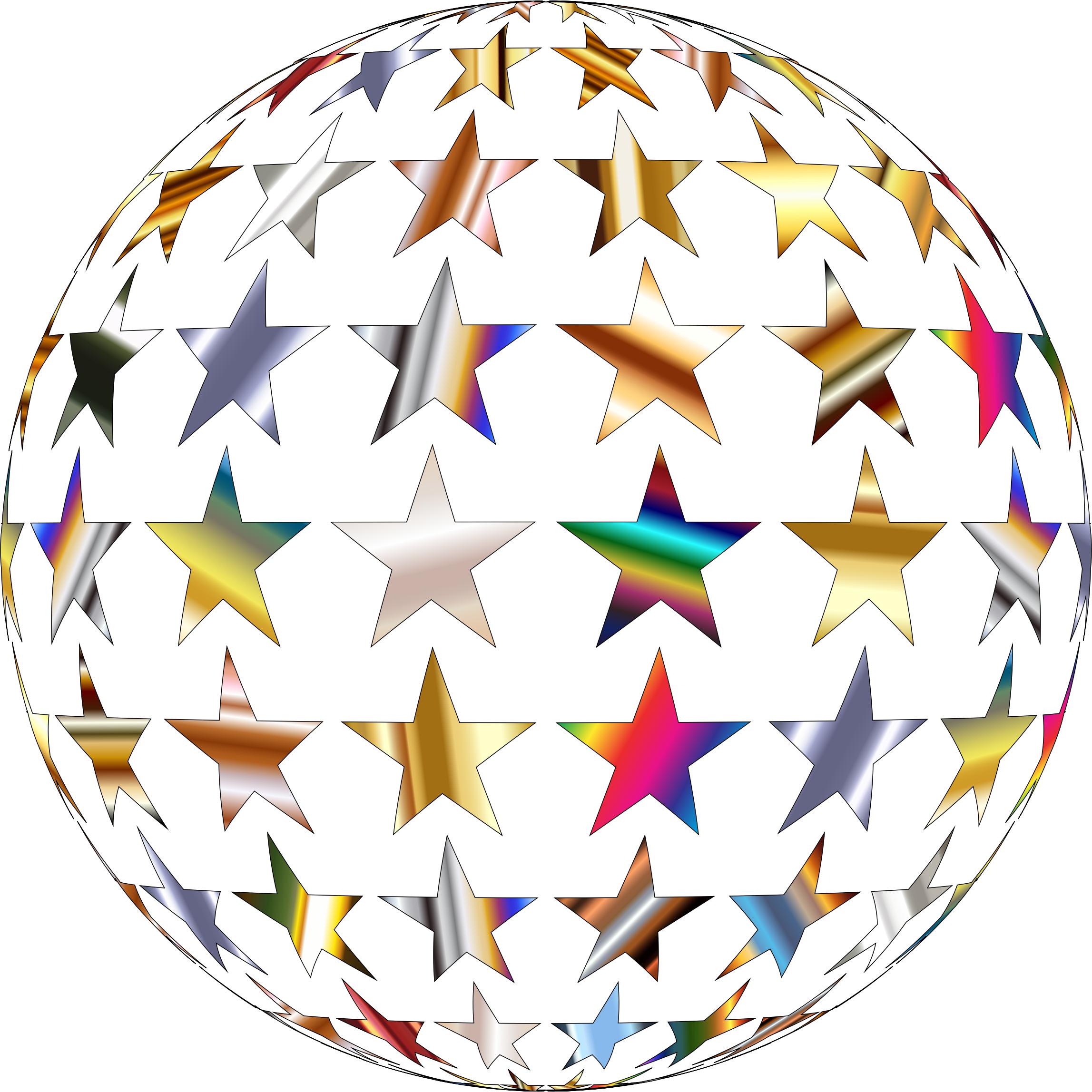Metallic Shiny Stars Sphere PNG icons