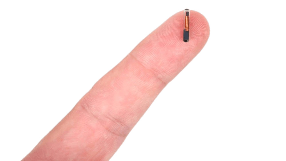 Microchip Implant on Fingertip png