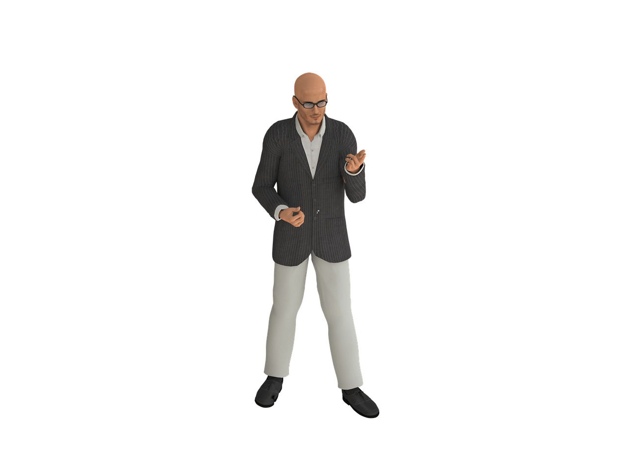 Modern Bald Man Wearing Glasses icons