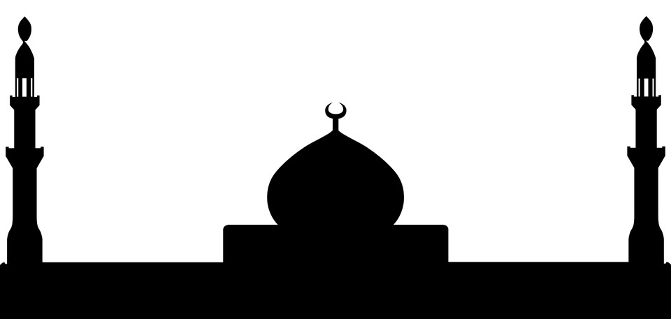 Mosque With 2 Minarets Black and White png icons