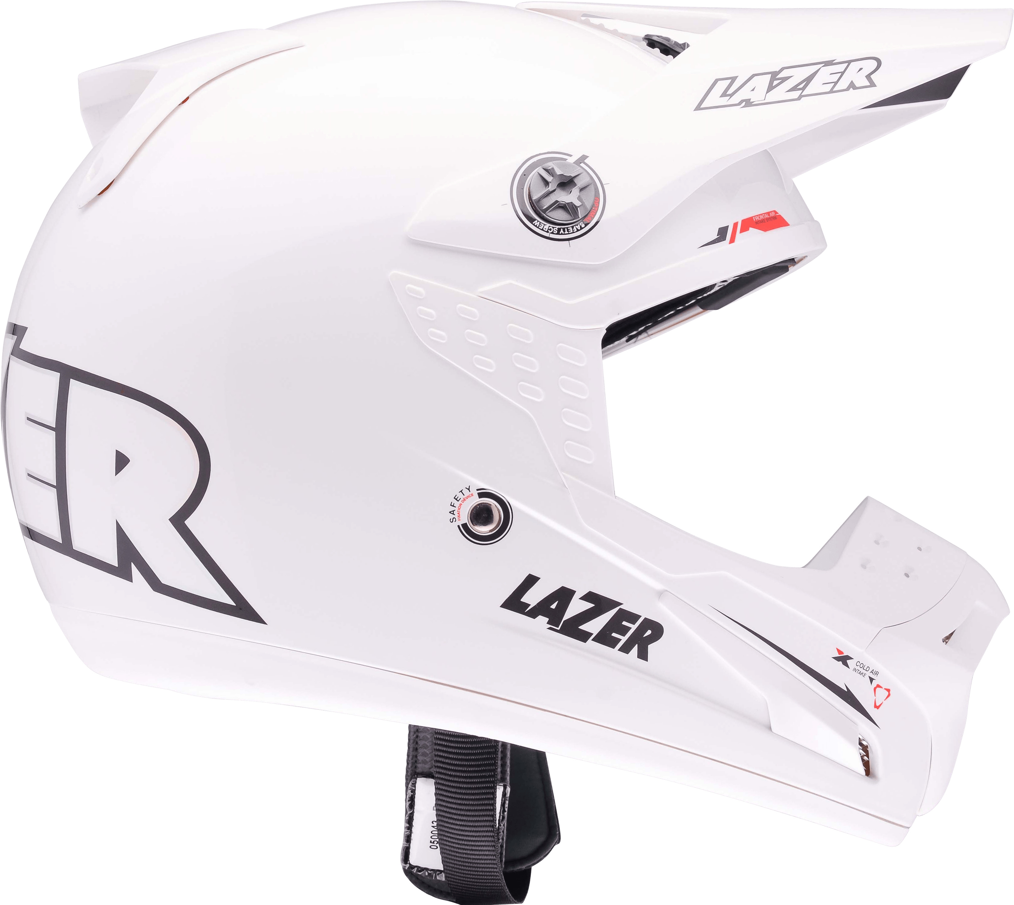 Motorcycle Helmet Lazer SMX X Line Pure White Side png