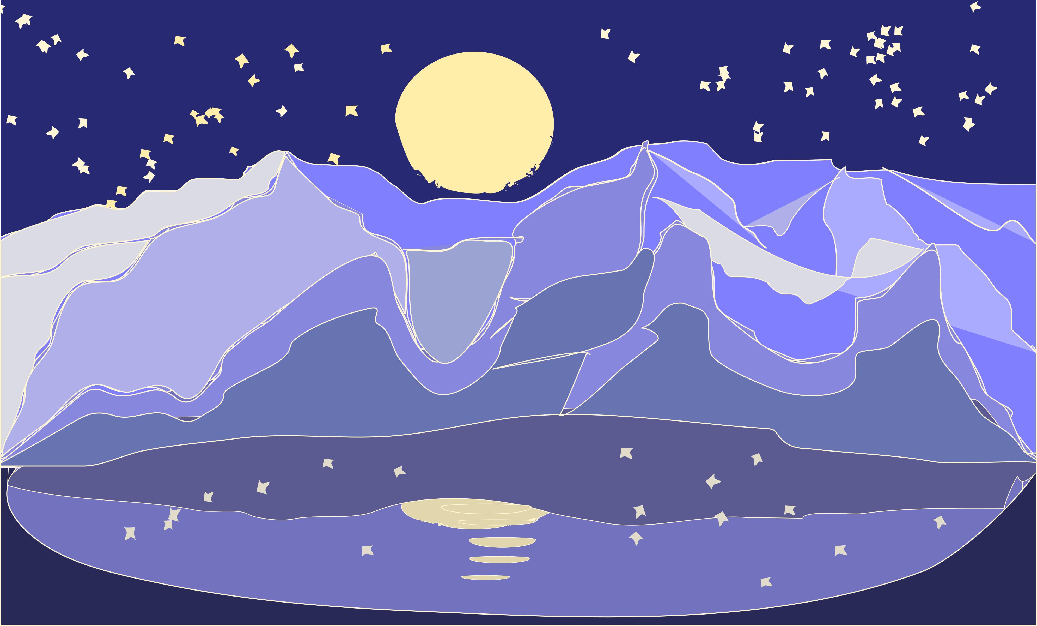 mountains night landscape png