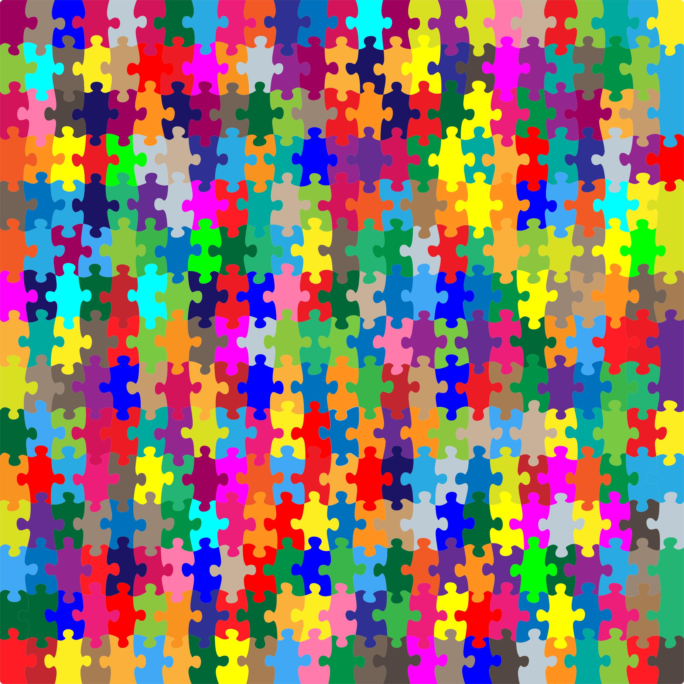 Multicolored Jigsaw Puzzle Pieces No Strokes png