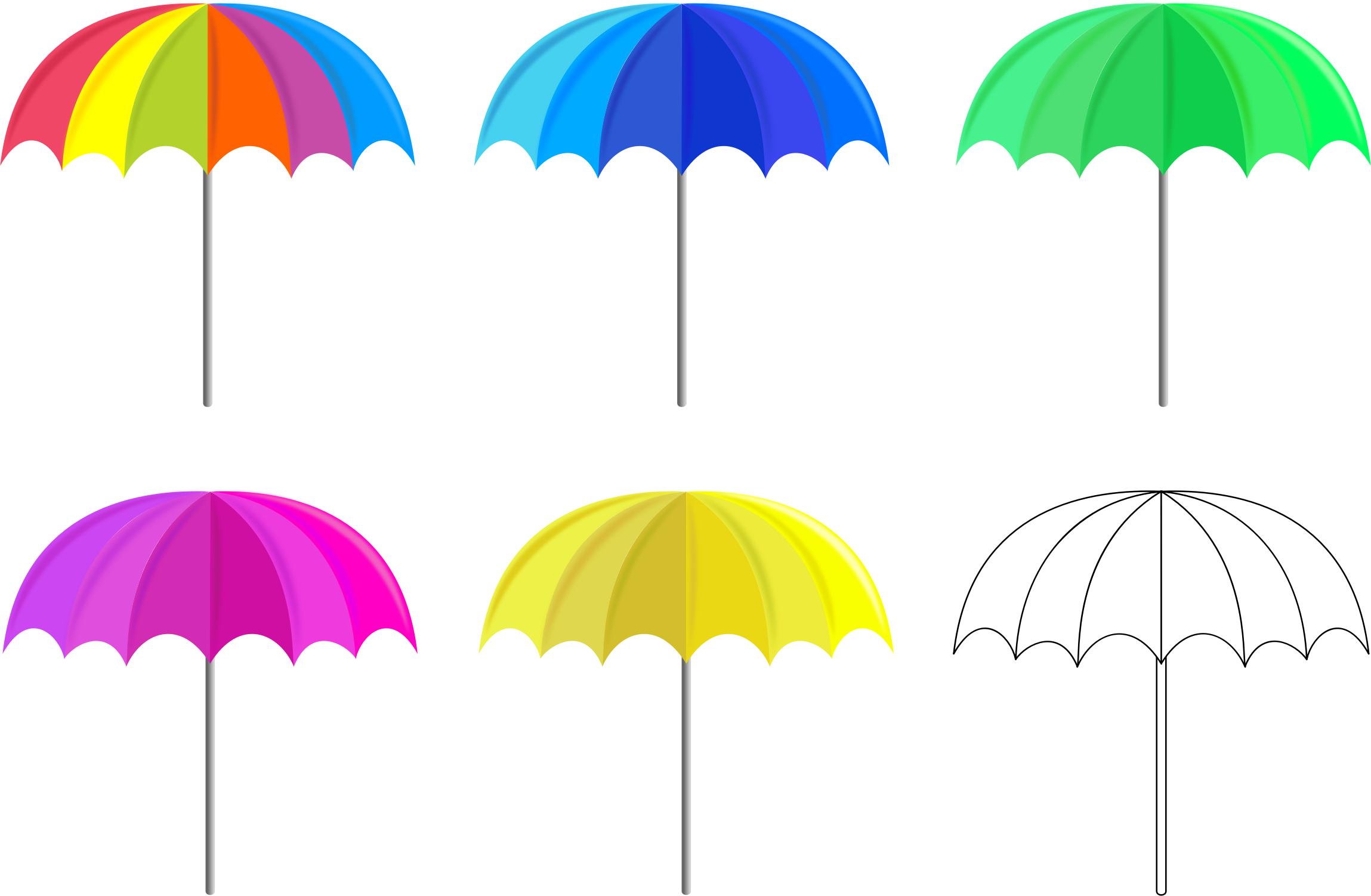 Multicolored Umbrellas png