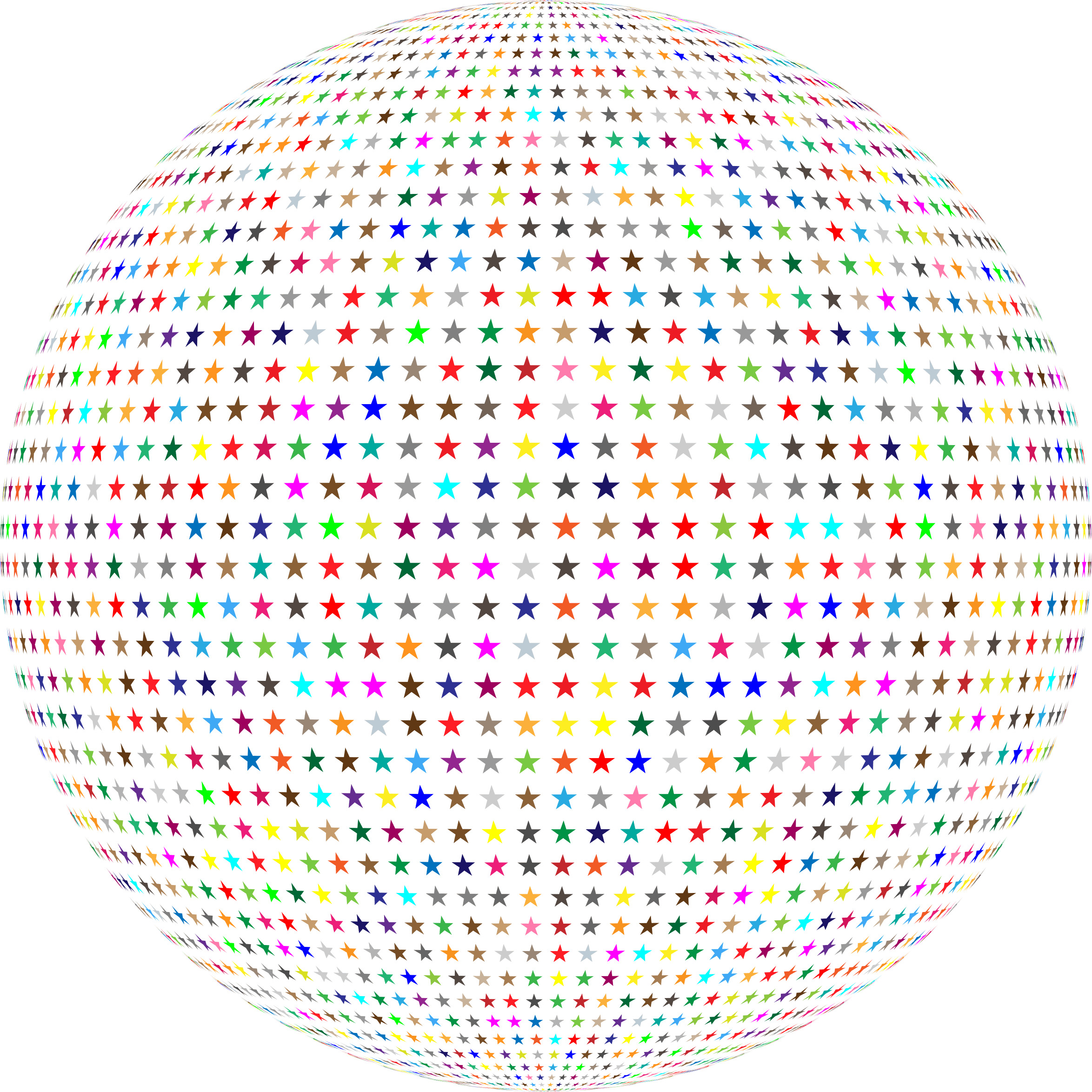 Multicolour Stars Sphere icons