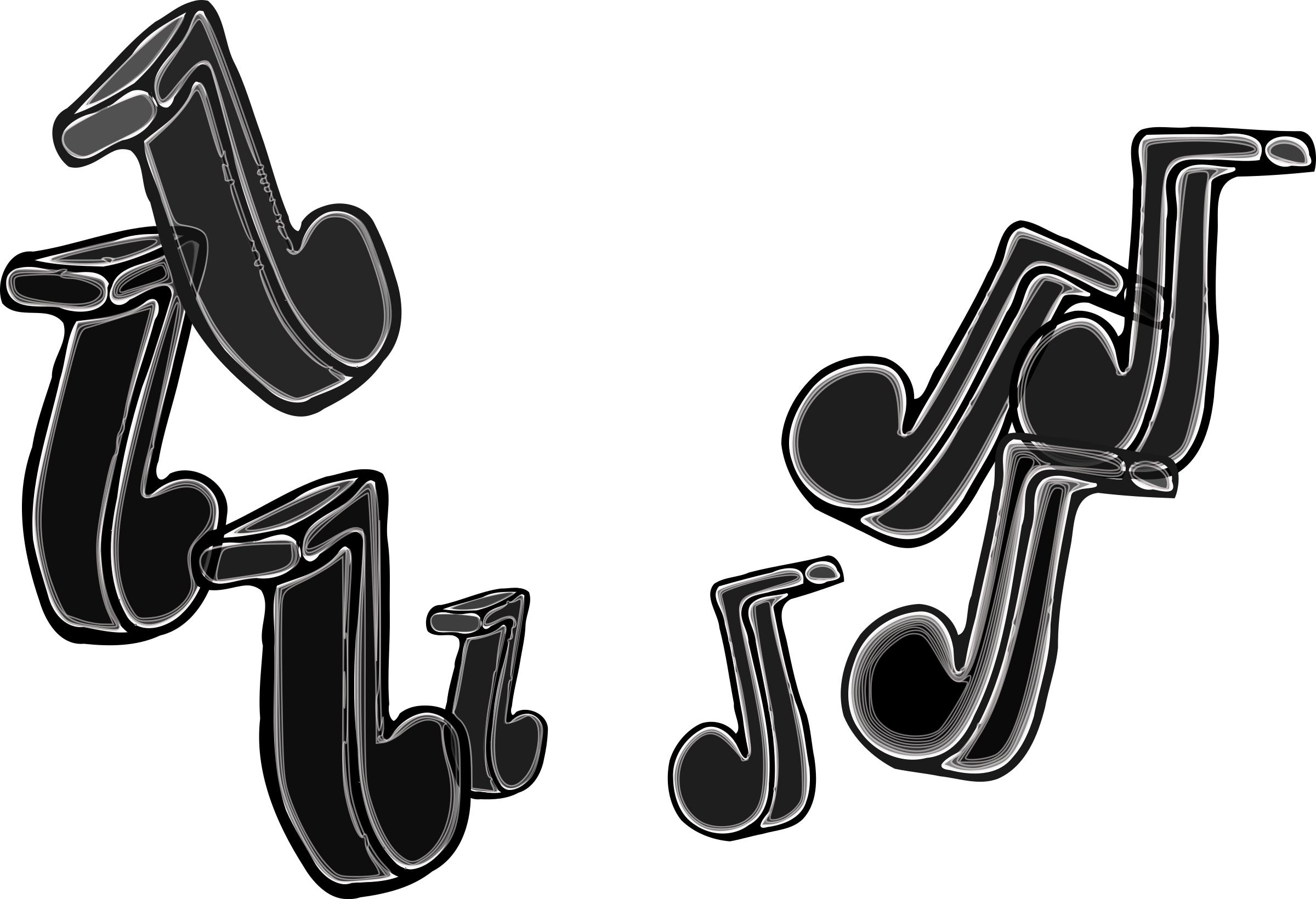 Music Notes All Black png