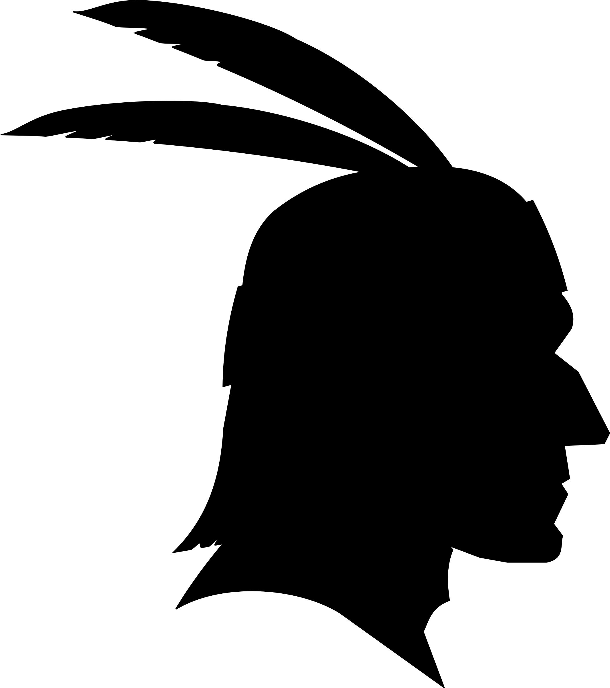 Native American Profile Silhouette DIngbat png