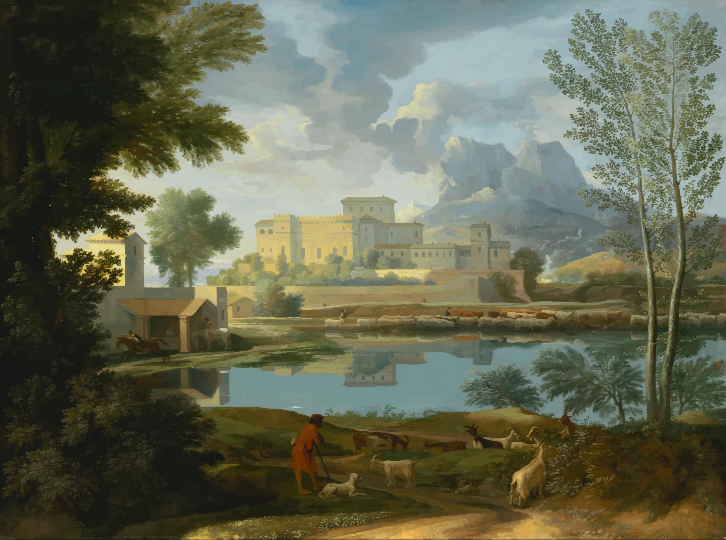 Nicolas Poussin Landscape With A Calm png