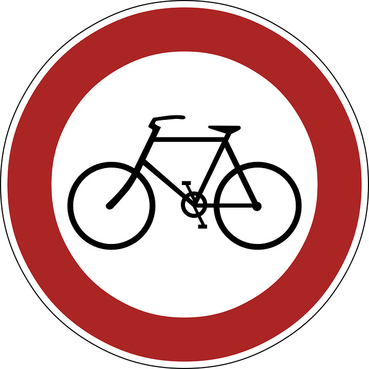 No Bicycles Road Sign icons