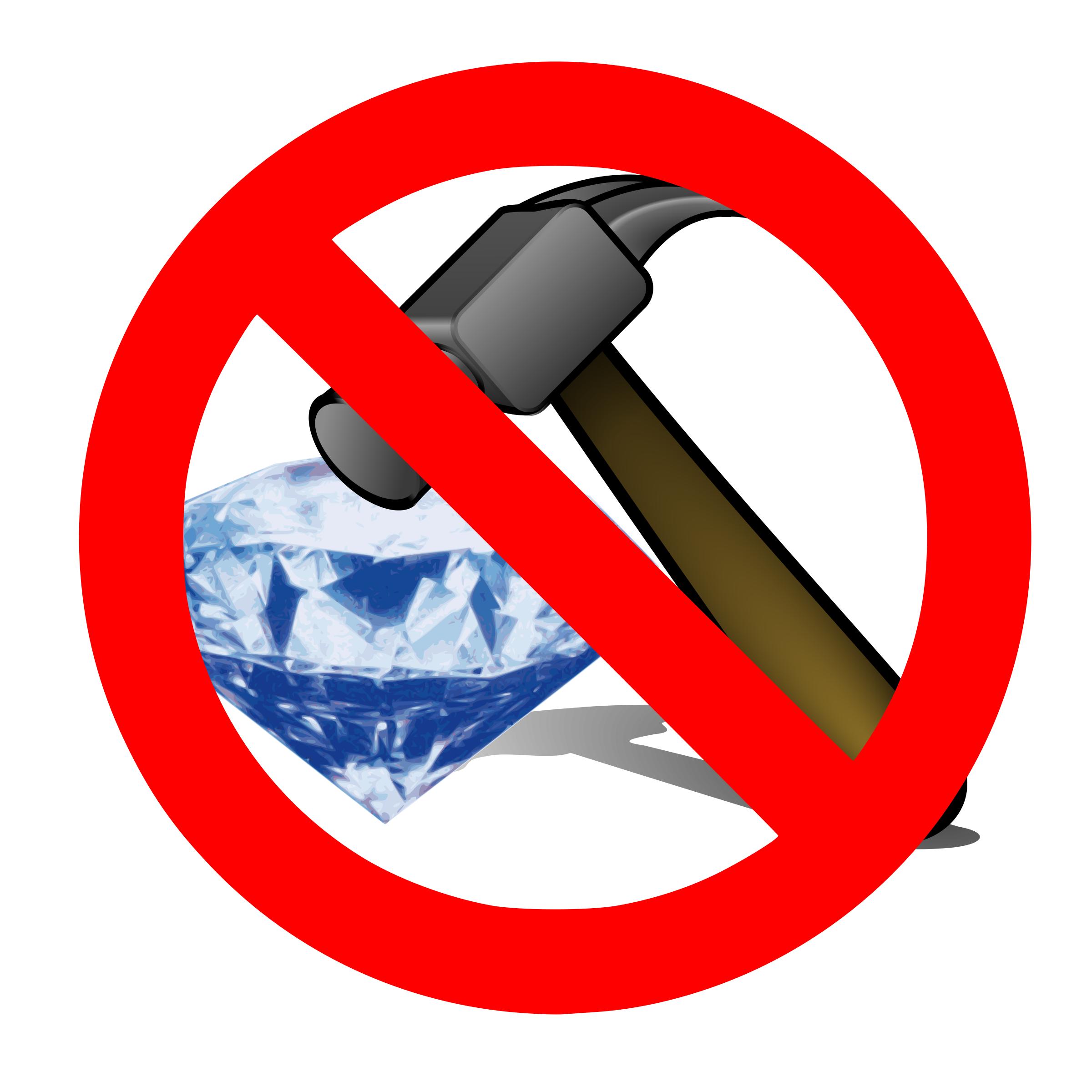 No breaking a diamond with a hammer png