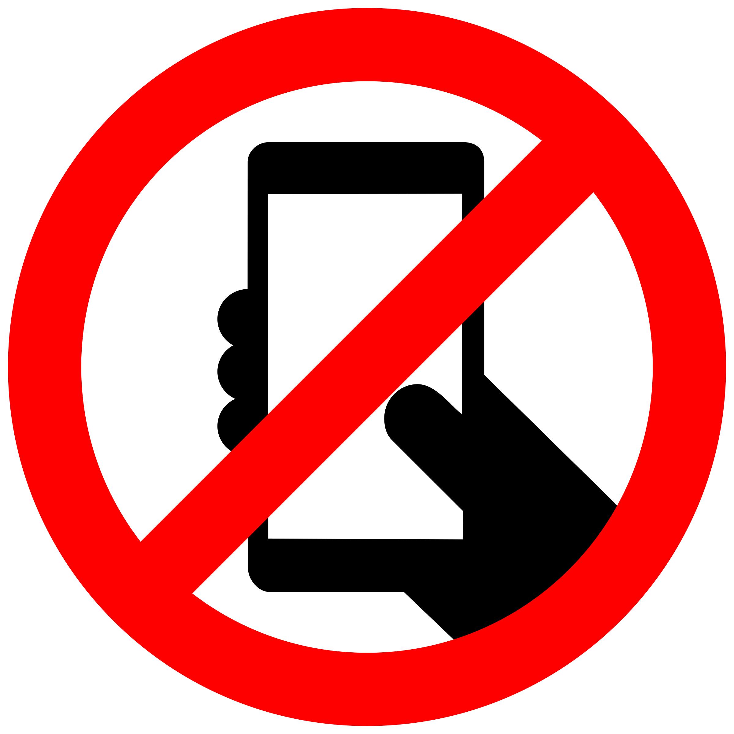 No cellphone allowed - Prohibido el uso de teléfonos móviles png icons