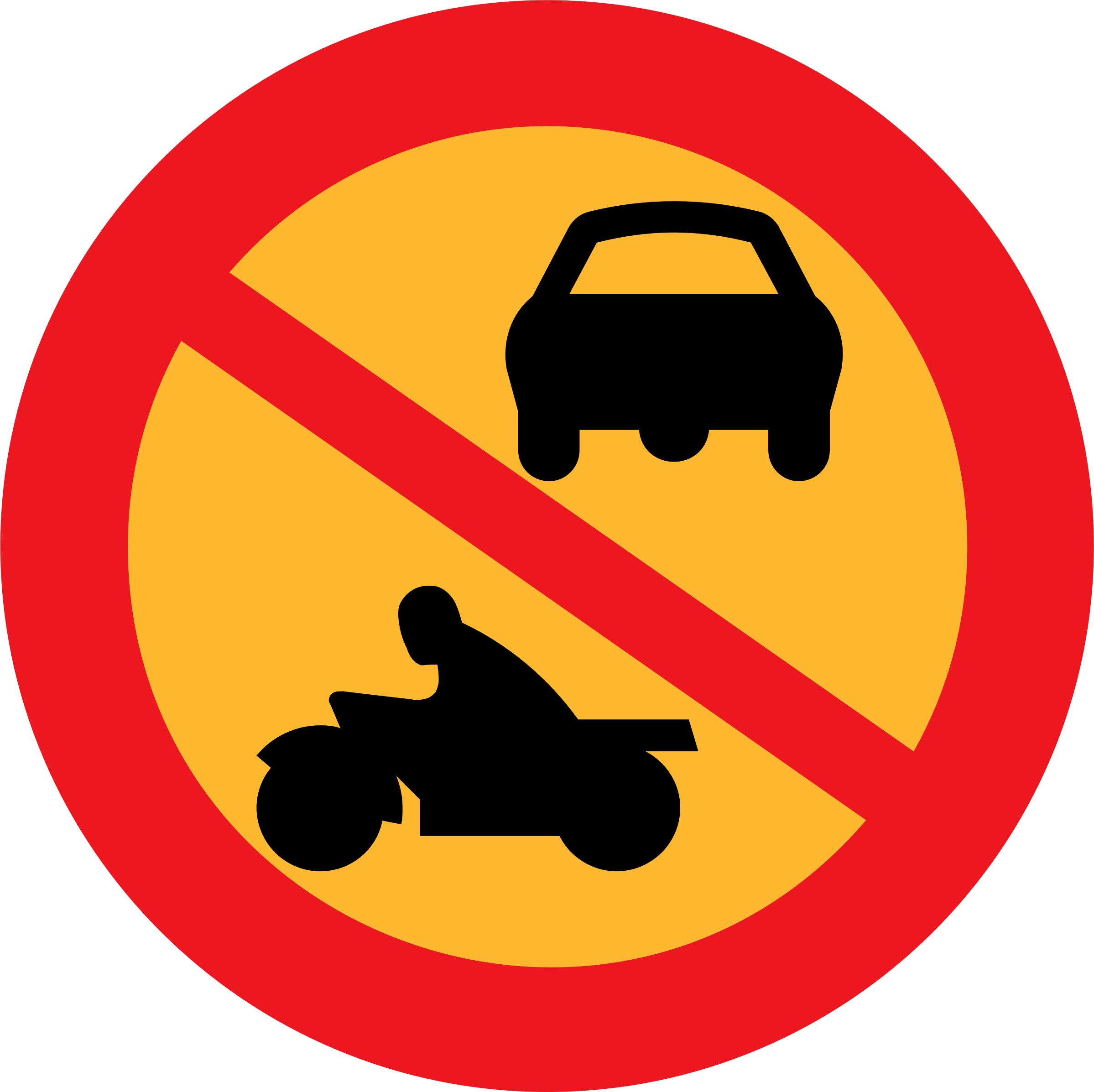 No Motorbikes or cars png