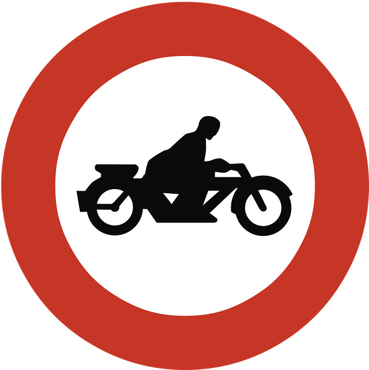 No Motorcycles Road Sign icons