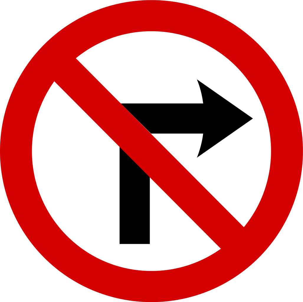 No Right Turn Traffic Sign png icons
