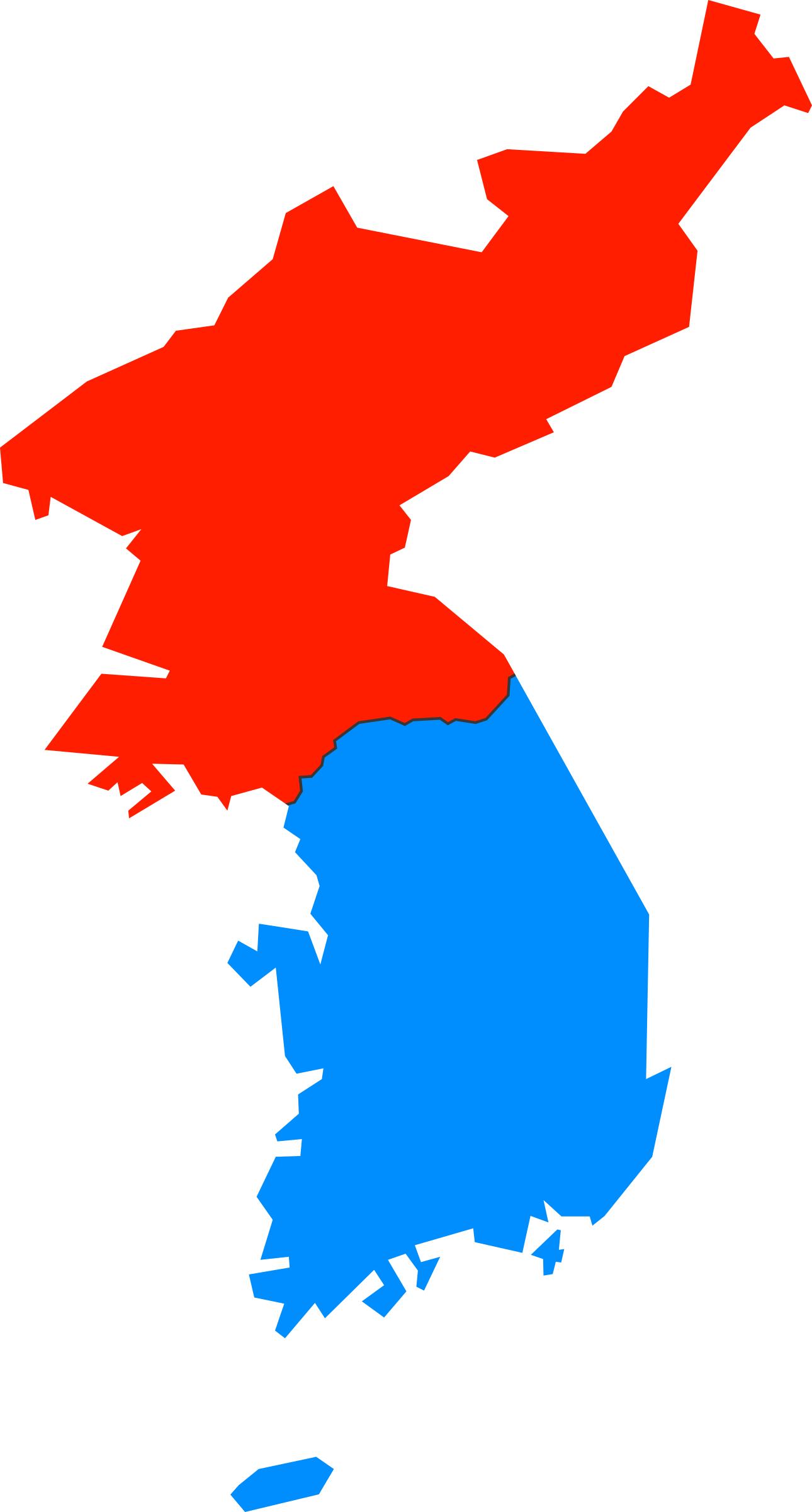 North and South Korea Simple Map png