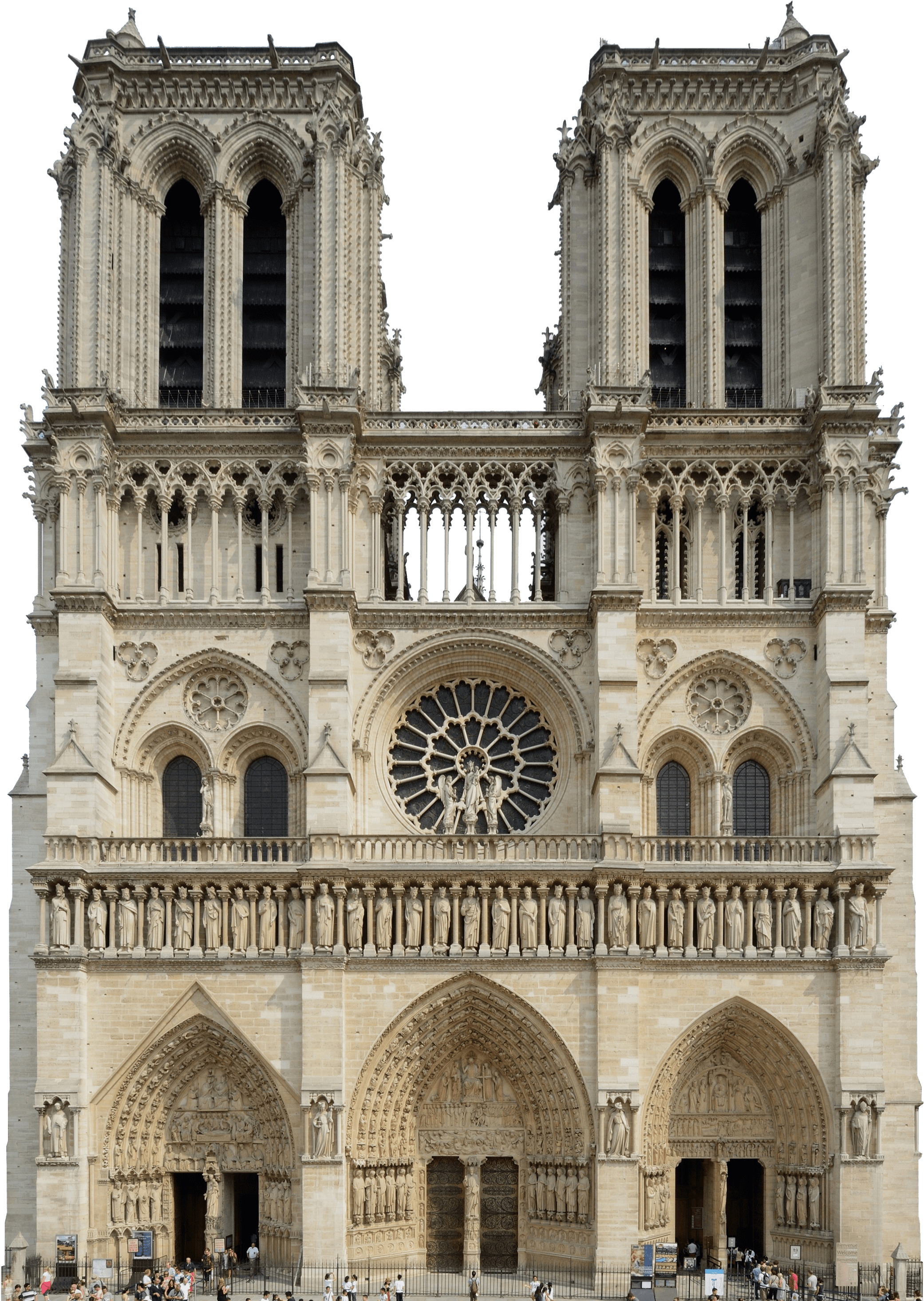 Notre Dame De Paris Facade icons