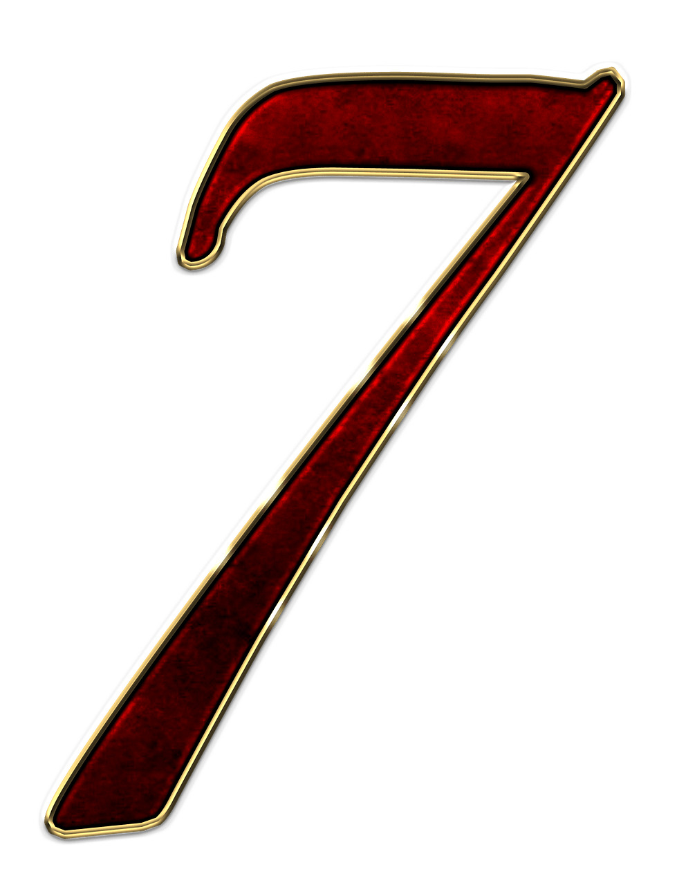 Number 7 Red icons