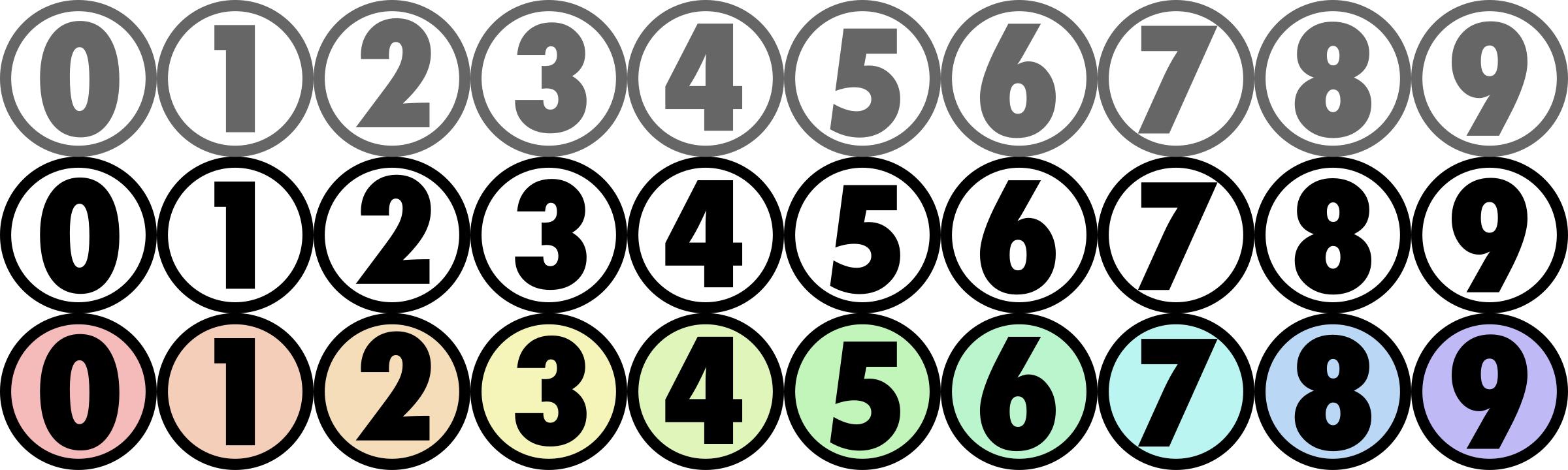 Number icons for CSS slicing png