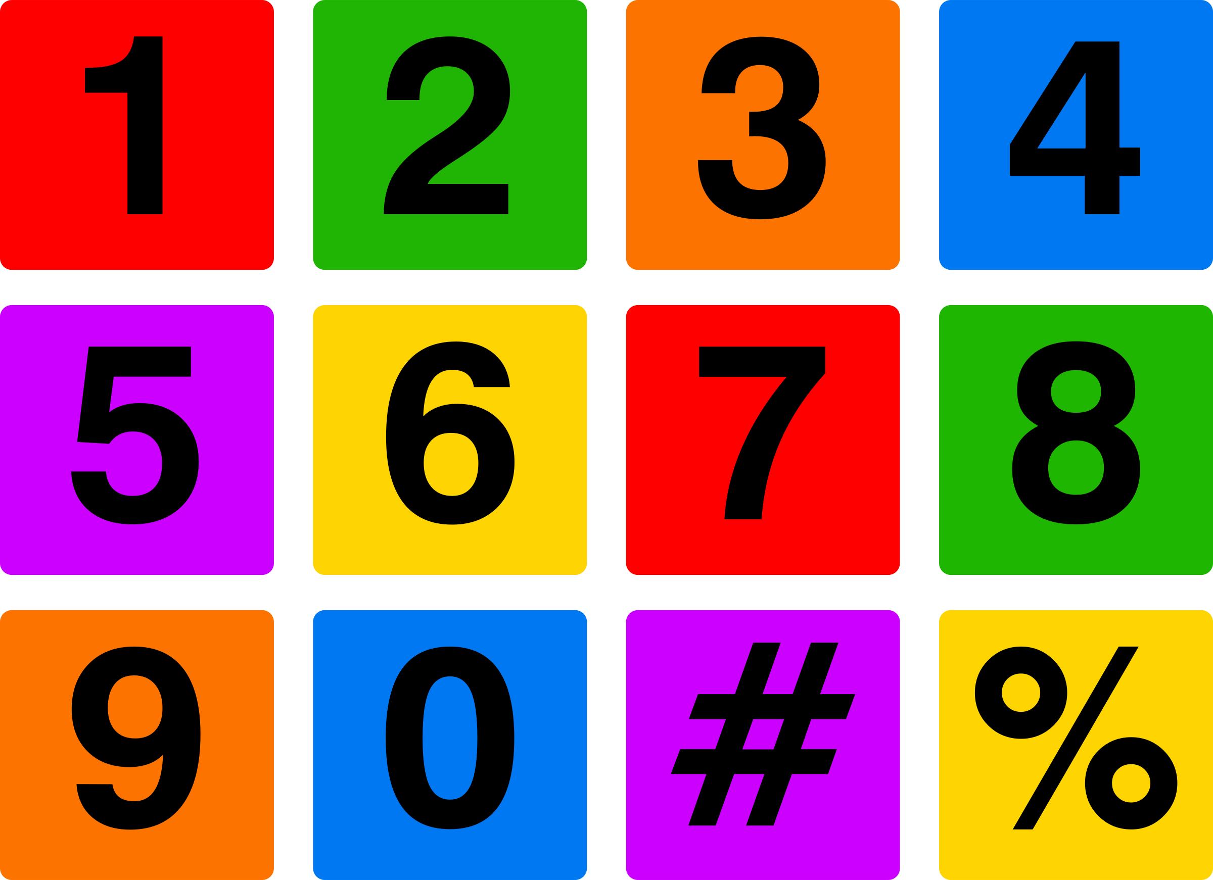 Number Icons PNG icons