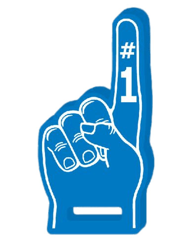 Number One Blue Foam Hand icons