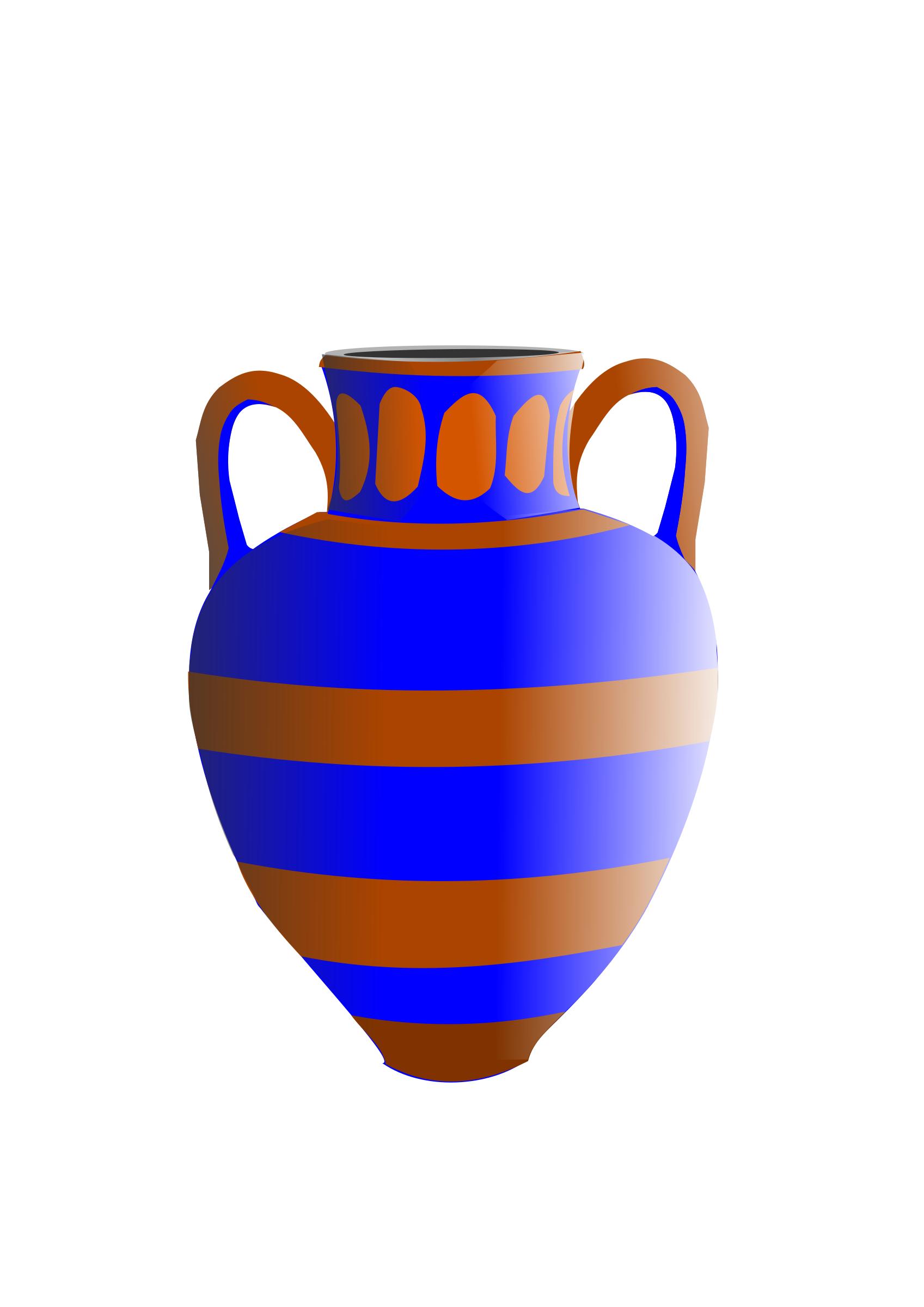 old fashioned vase blue and brown png