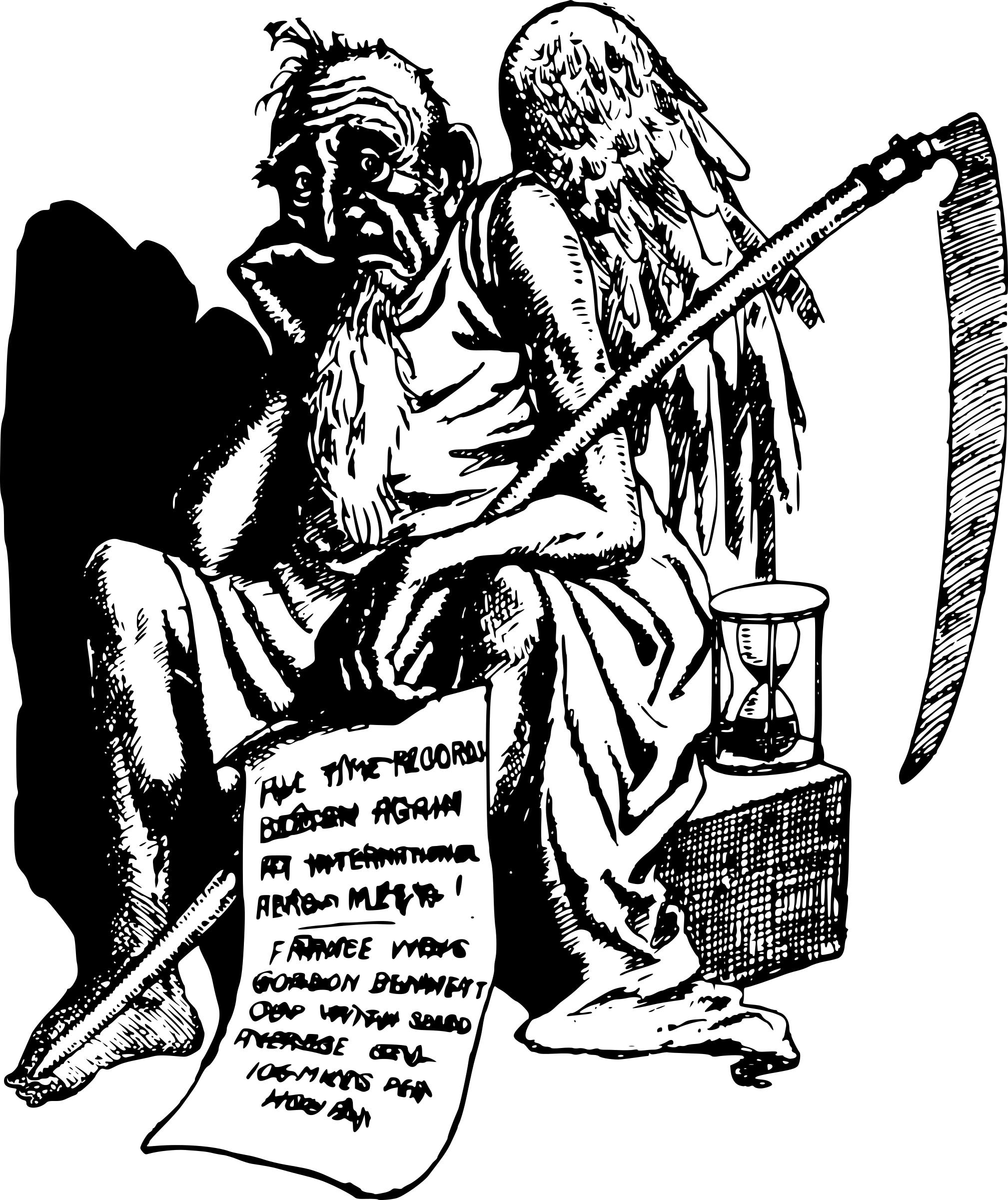 Old Father Time with Note png
