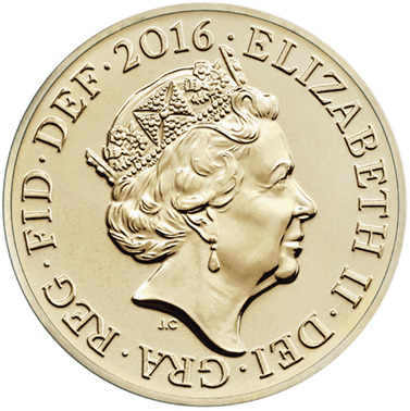 One Pound Coin Elizabeth Queen icons