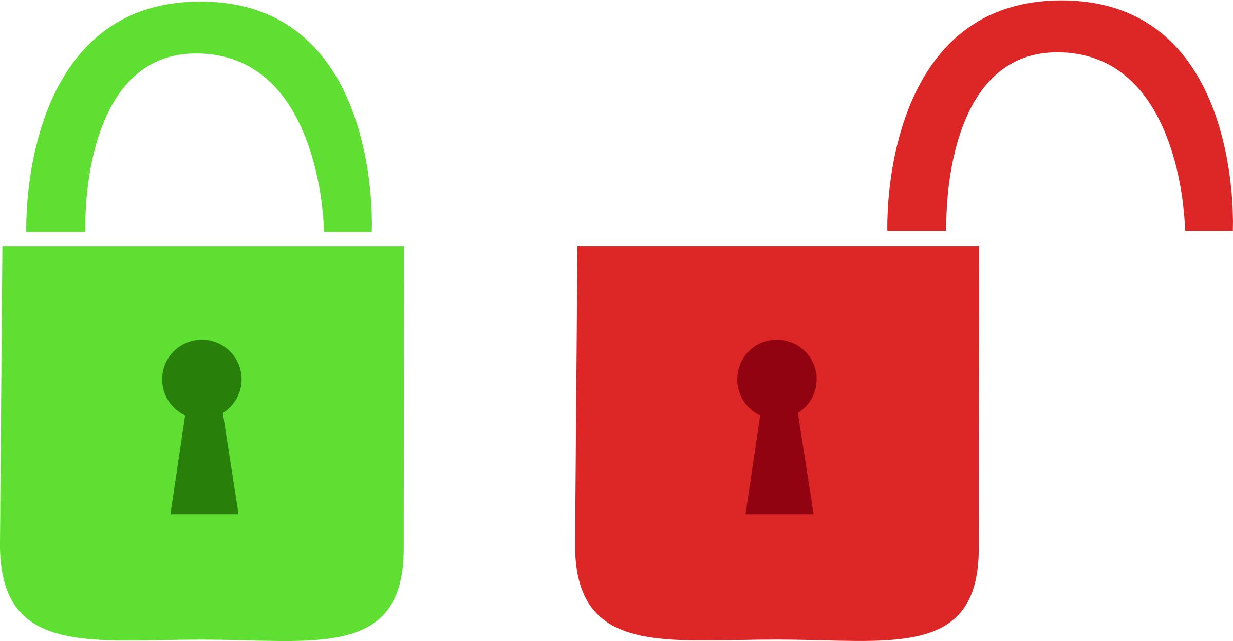 Open and closed lock png