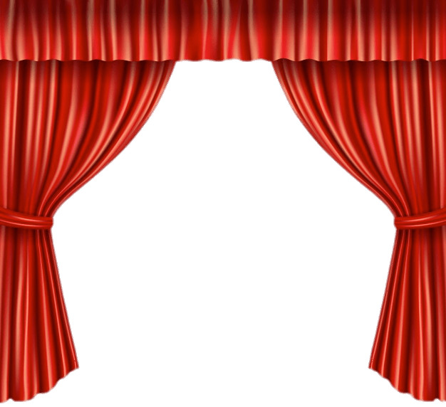 Open Red Stage Curtains With Tie Backs icons