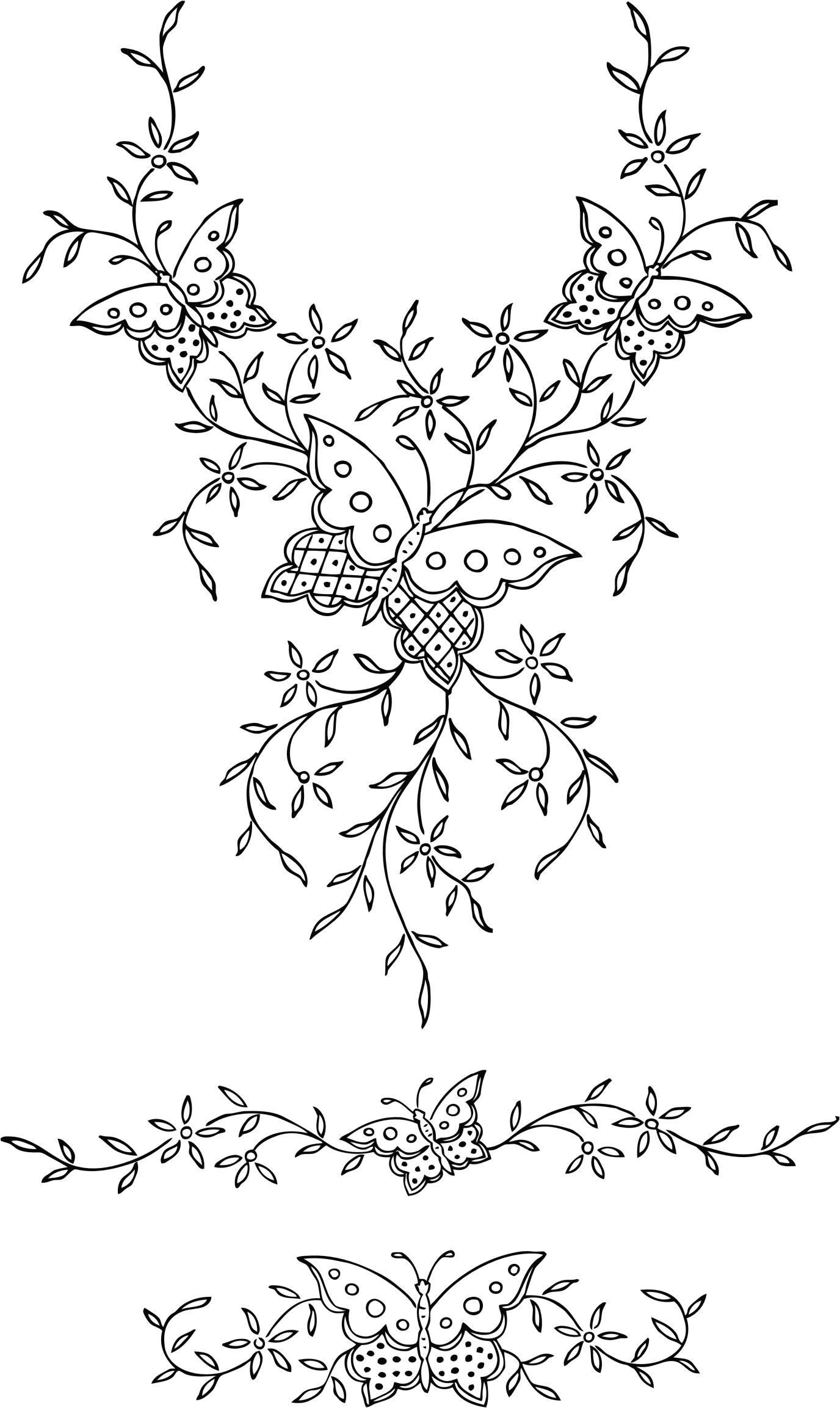 Ornamental Butterflies And Flowers png