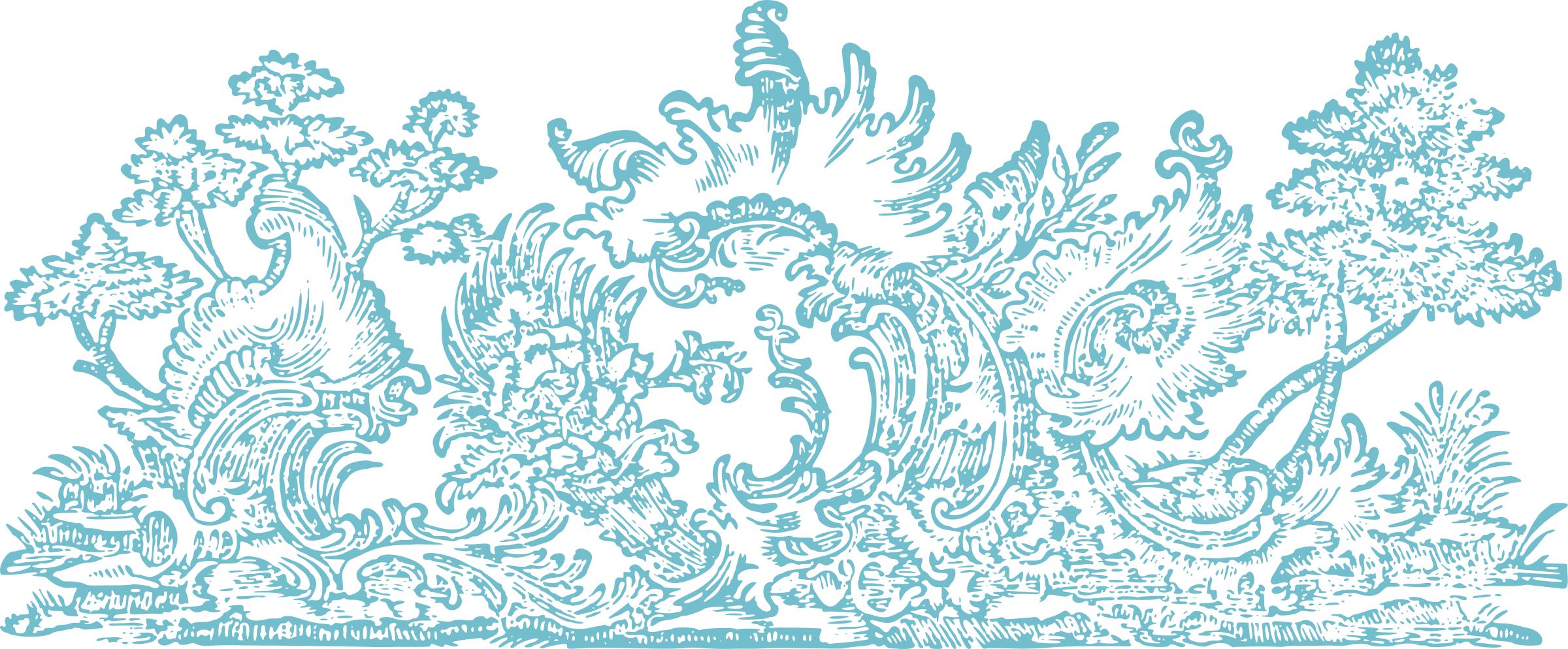 Ornamental waves and trees png