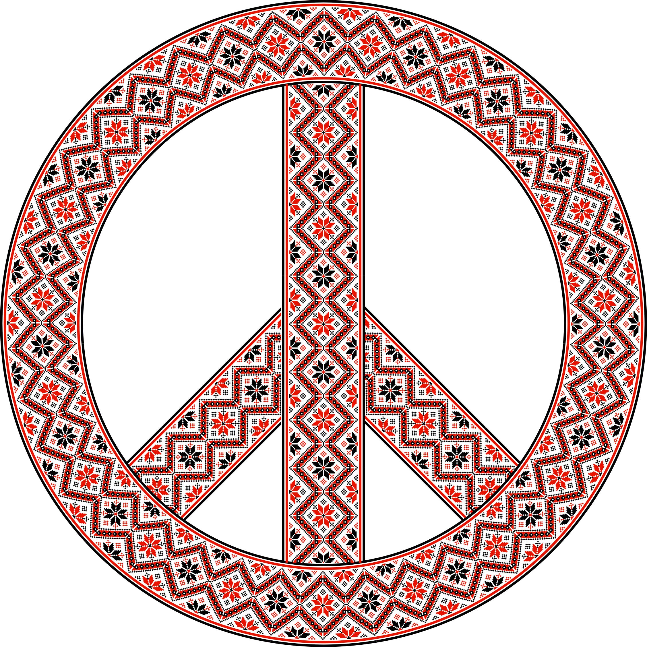 Ornate Floral Peace Sign png