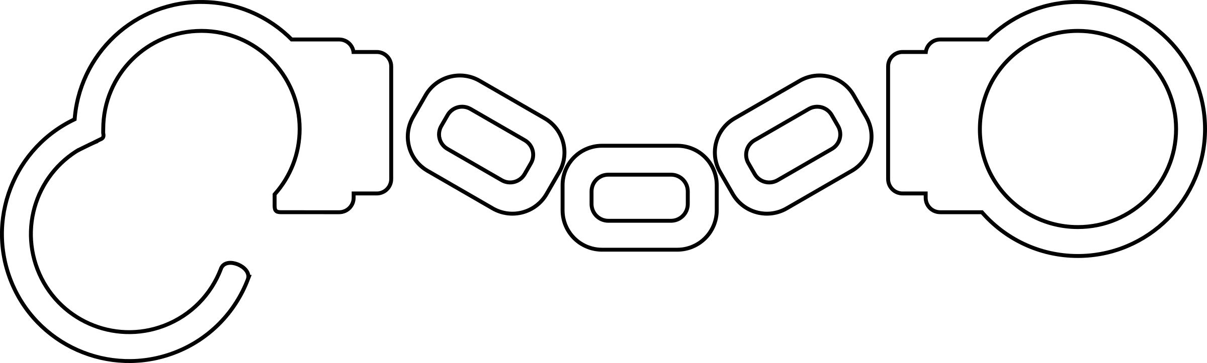 Outlined Open Handcuffs PNG icons