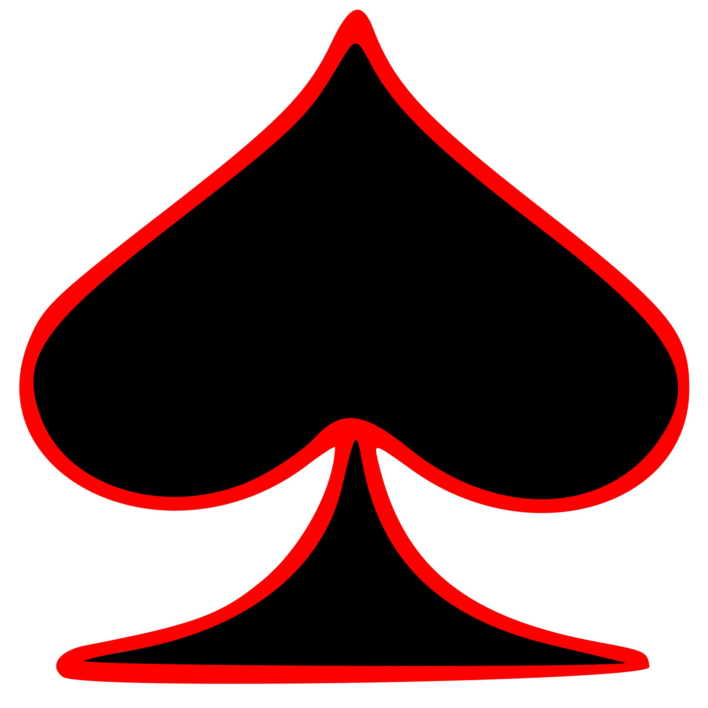 Outlined Spade Playing Card Symbol png