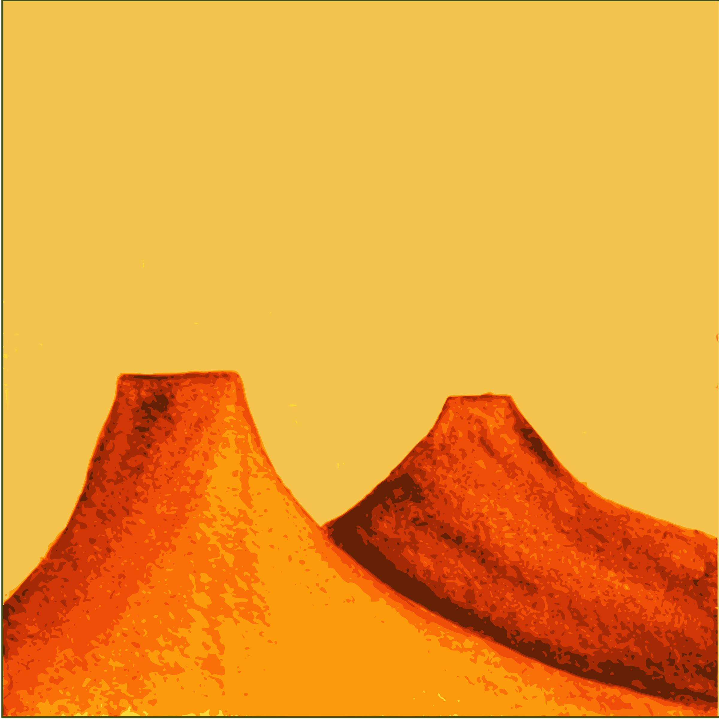 Painted Volcanic Mountains- a pair. png