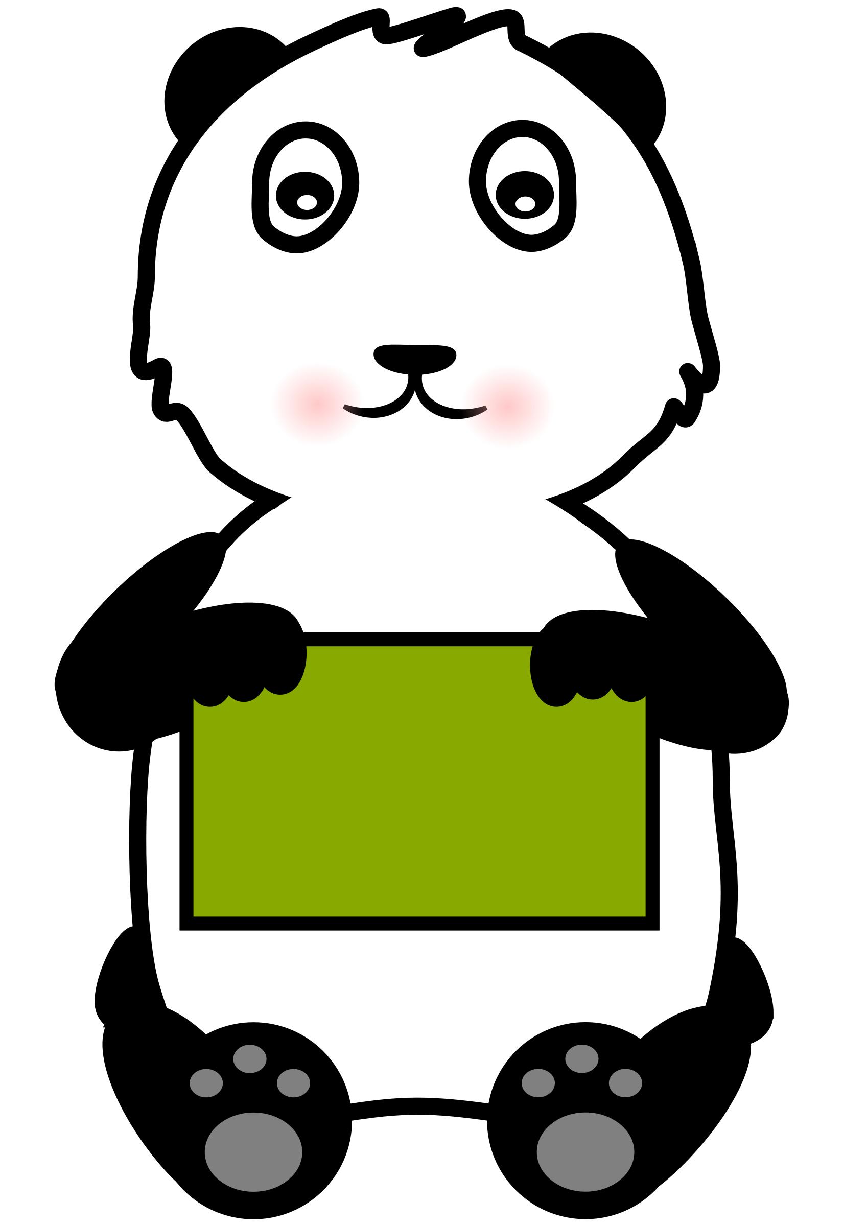 Panda Holding a Sign PNG icons