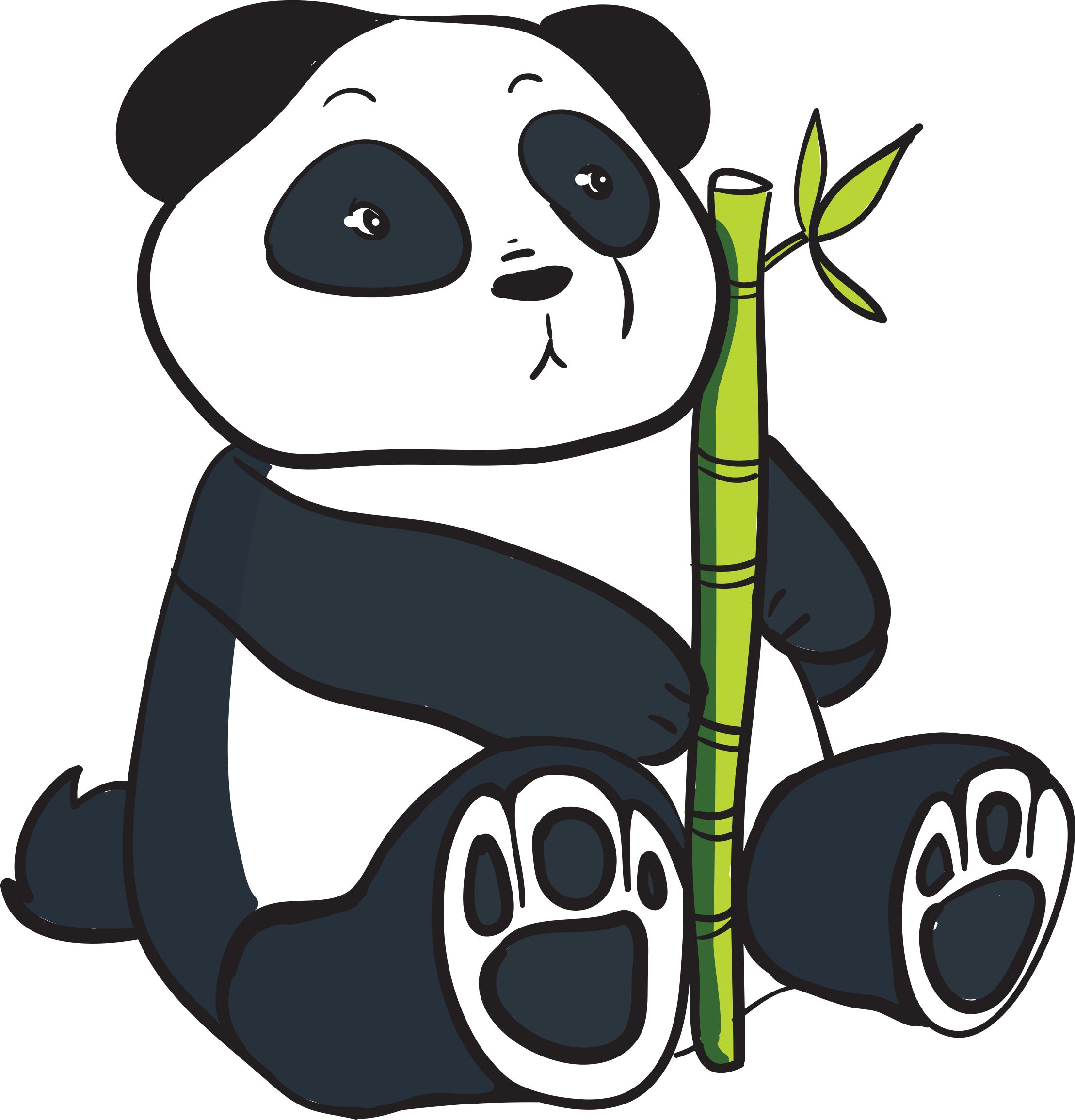 Panda With Bamboo Stalk png