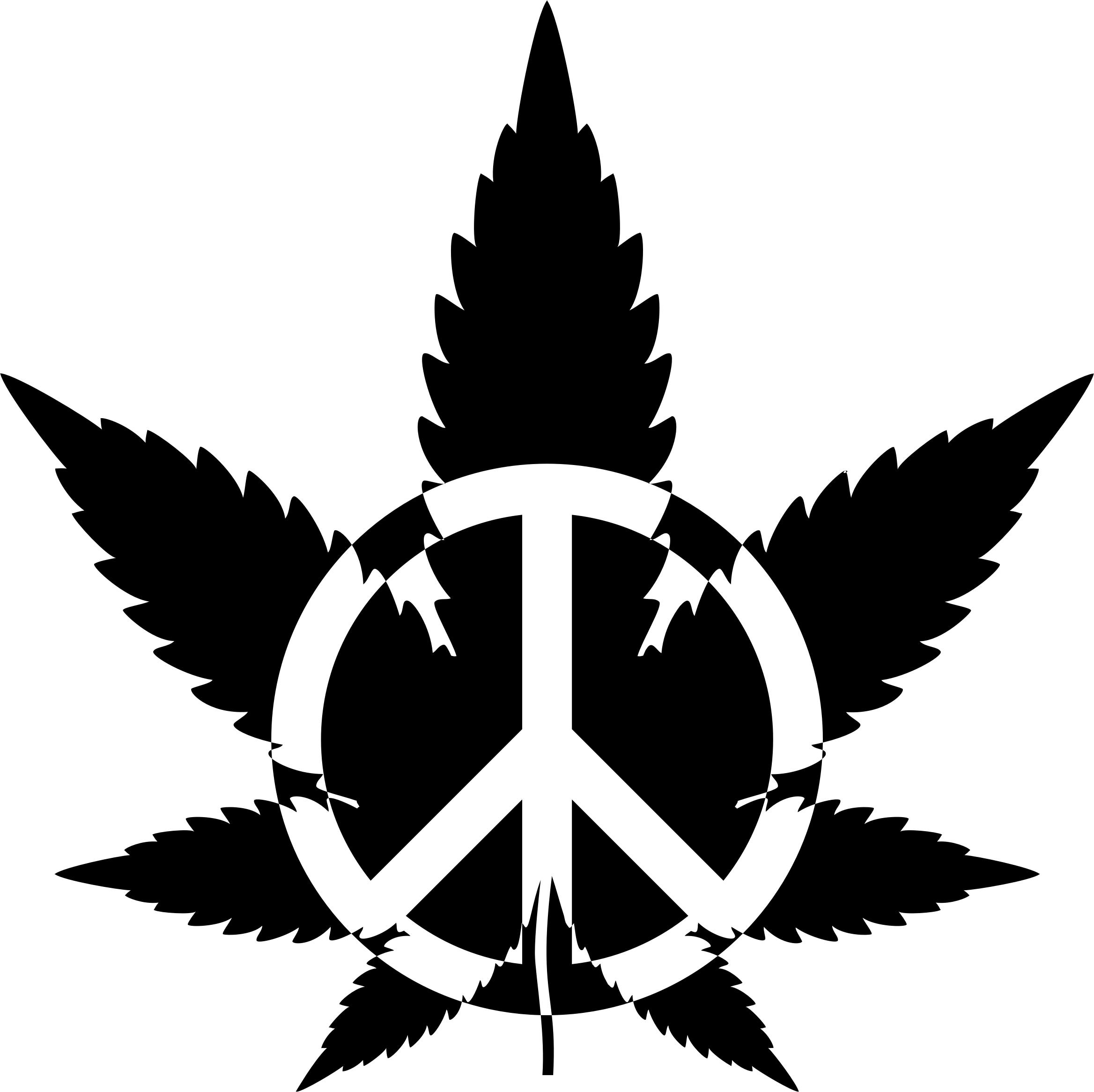 Peace Marijuana 2 Black png
