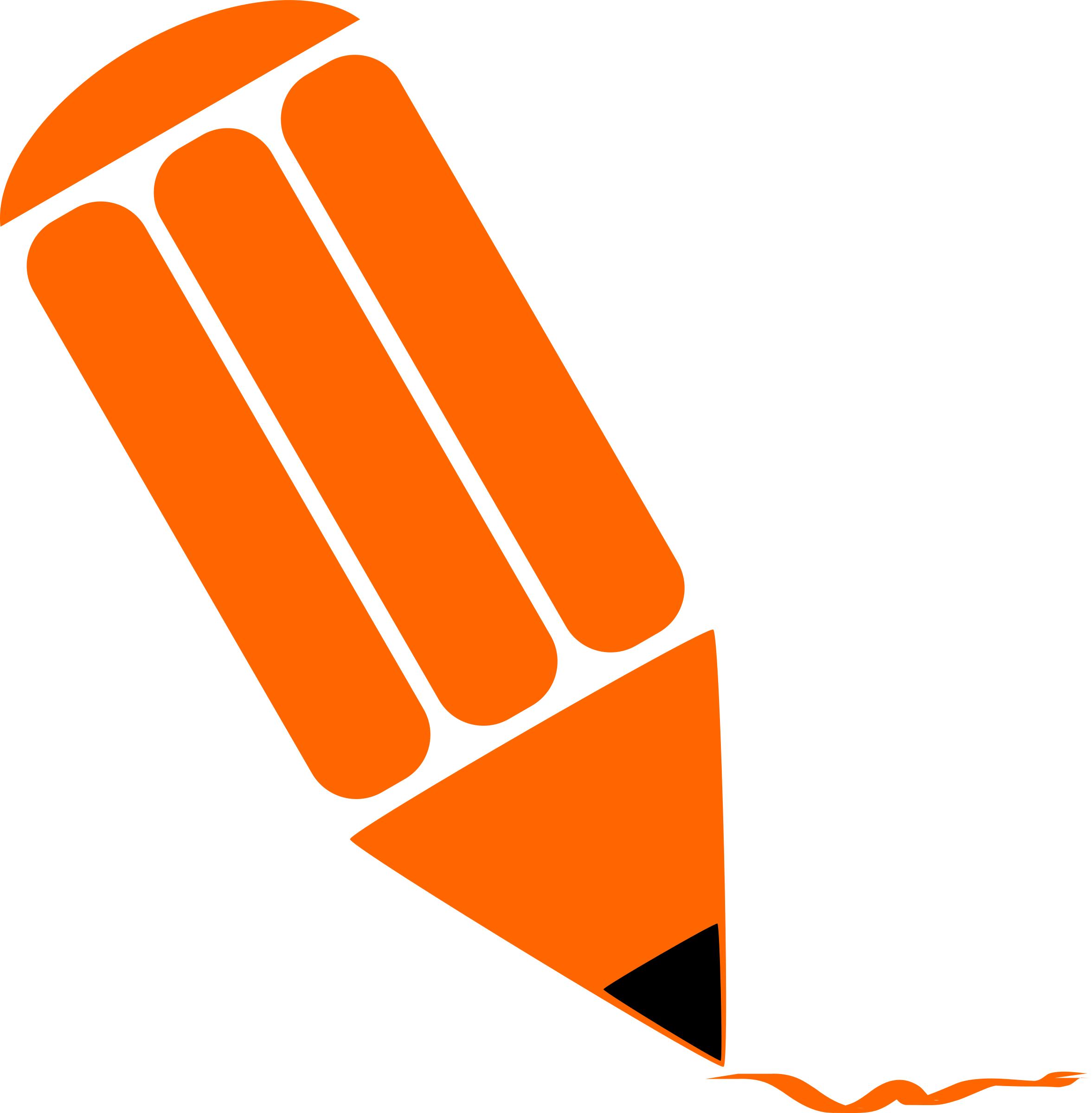 Pencil stylized Orange PNG icons