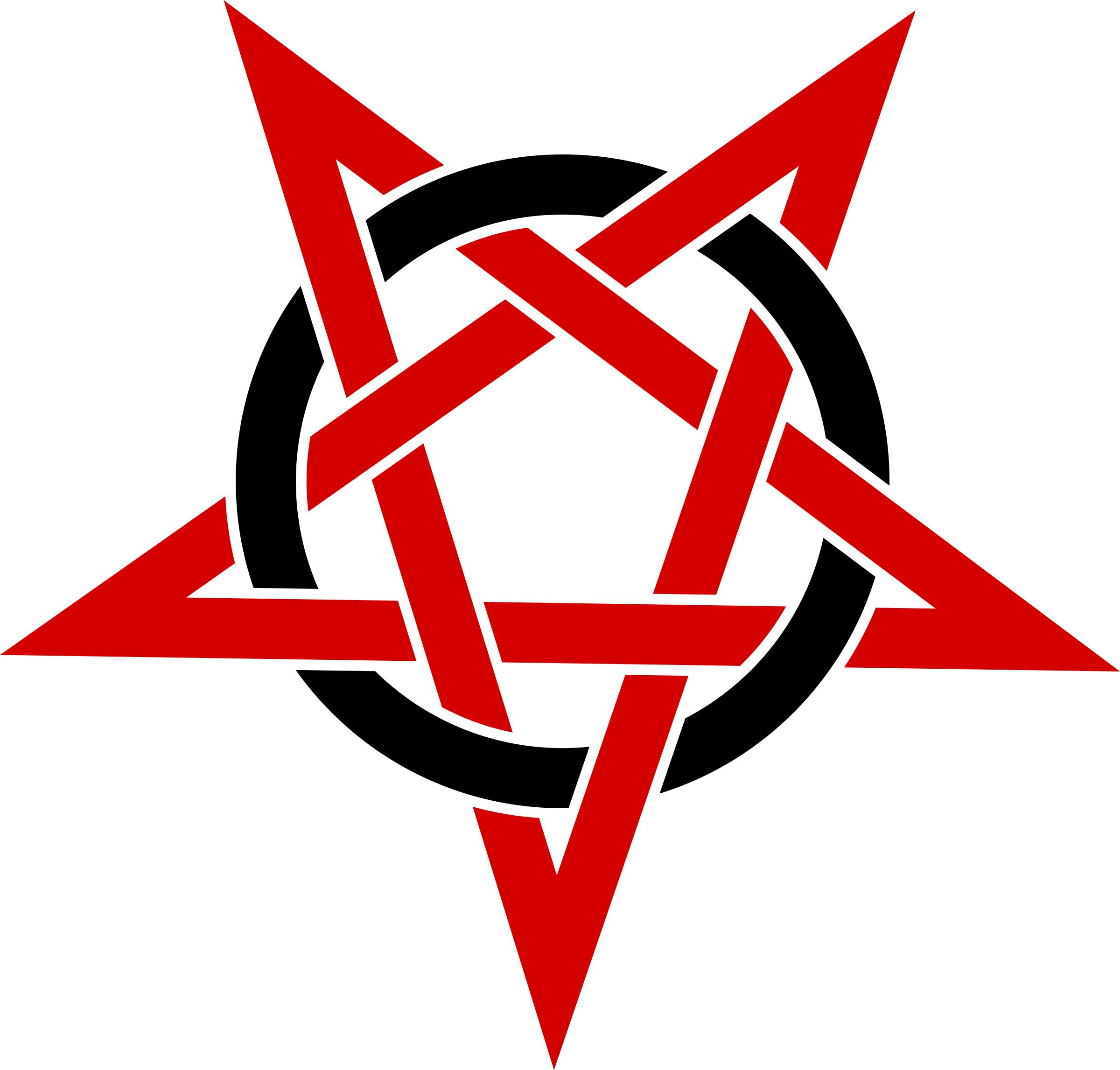 Pentagramme Rouge et Noir png