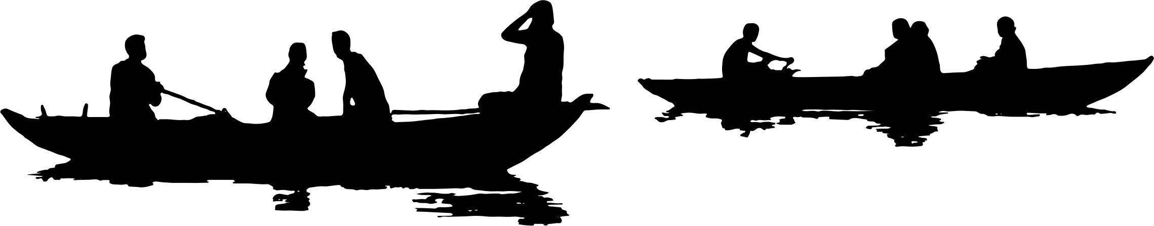 People In Boats Silhouette png icons