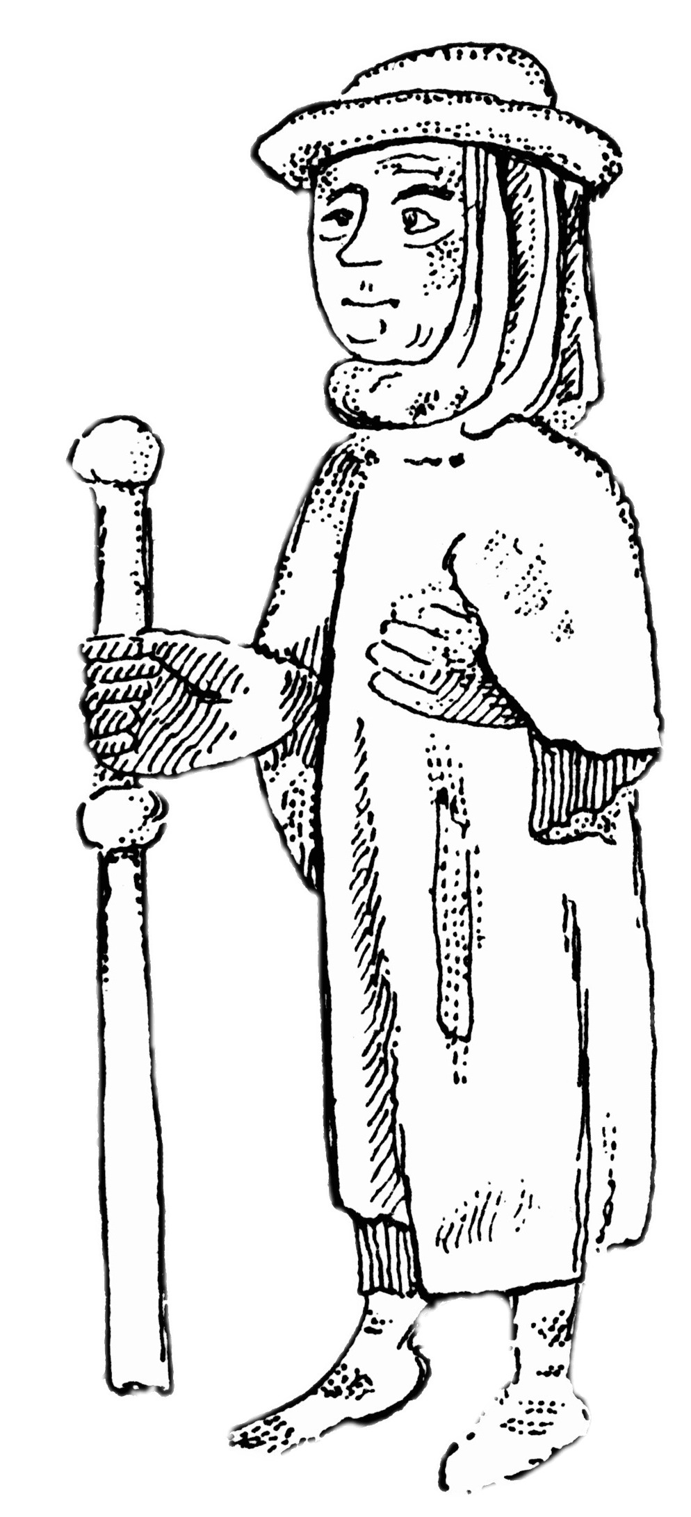Pilgrim Black and White Illustration icons