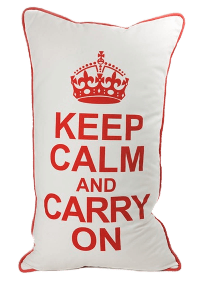 Pillow Keep Calm and Carry on icons