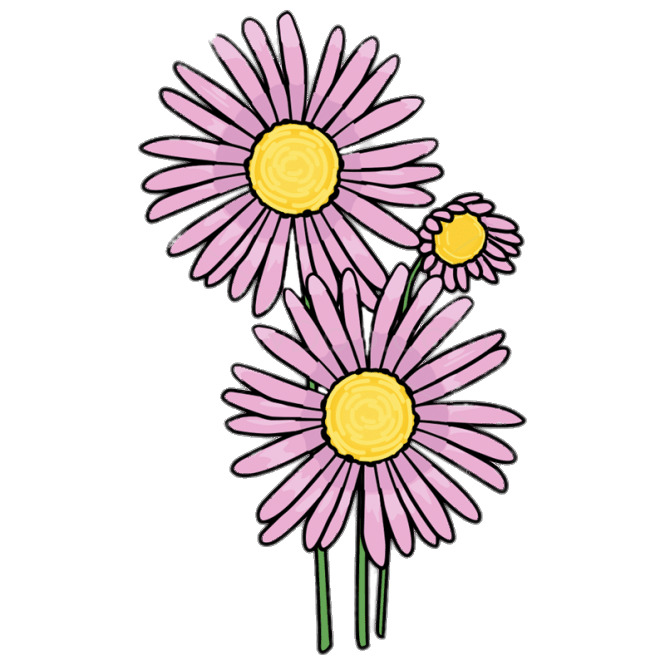 Pink Aster Clipart icons