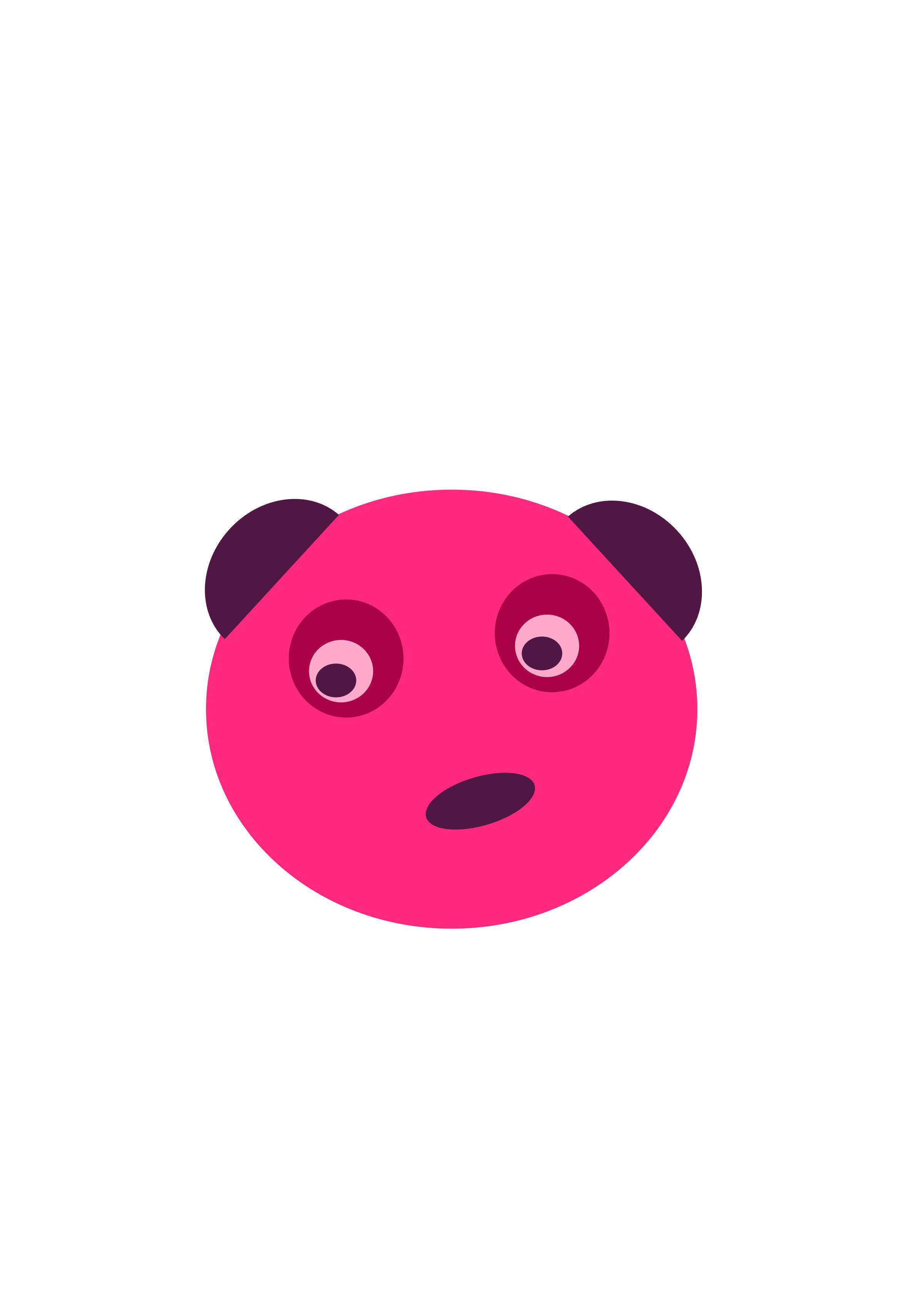 Pink Panda Face png