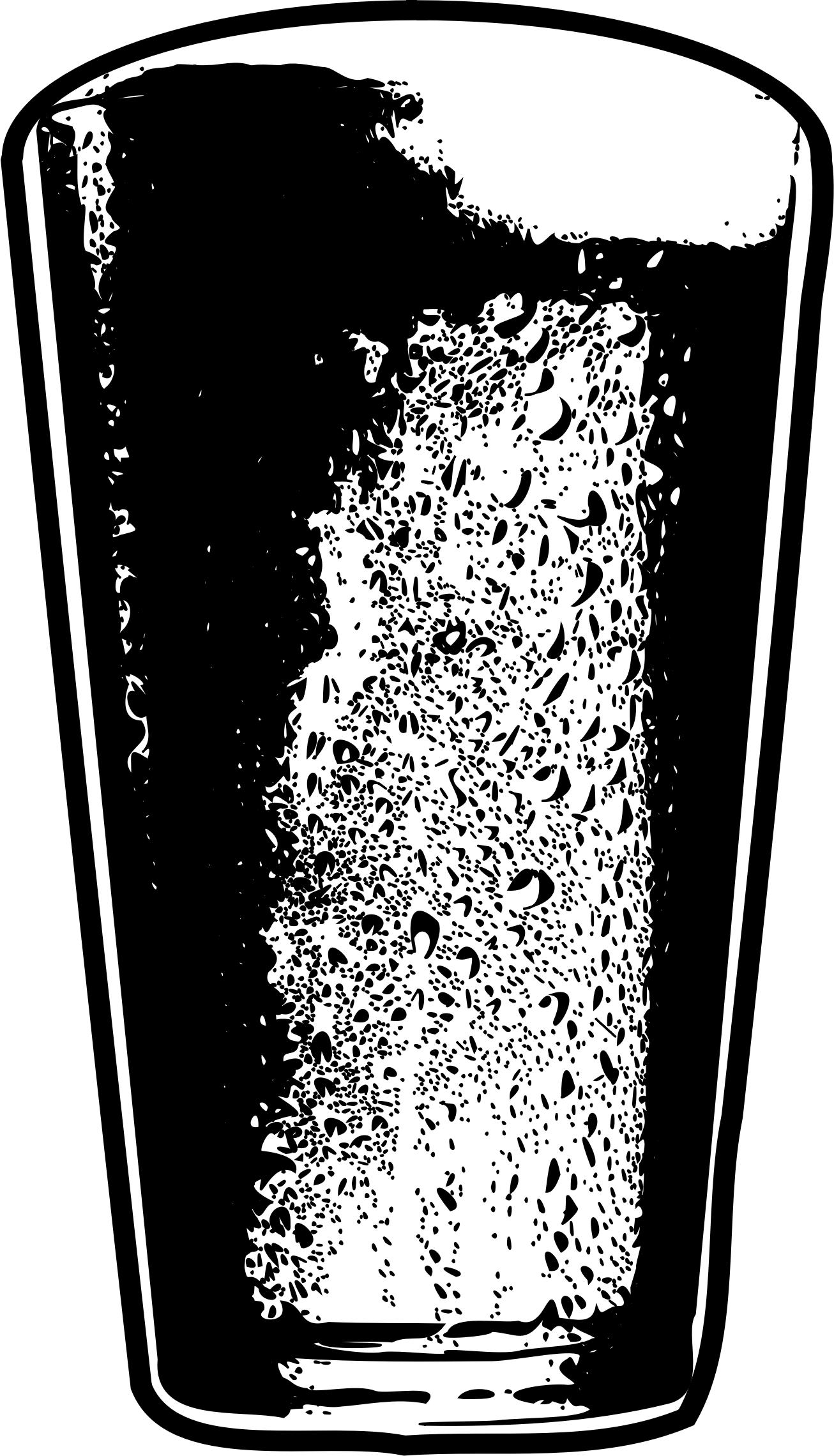 Pint of Beer Detailed Black and White png