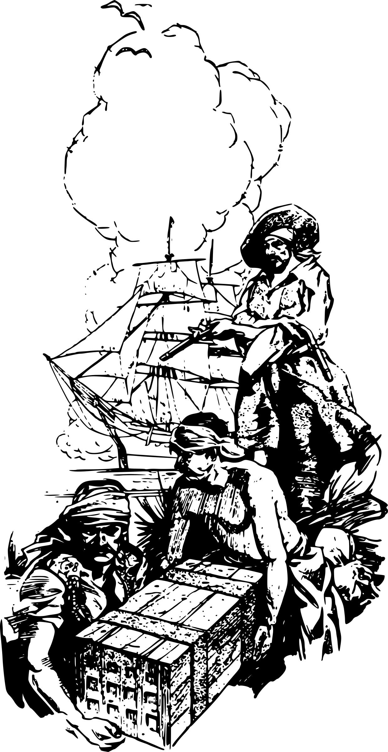 Pirates with a Box png