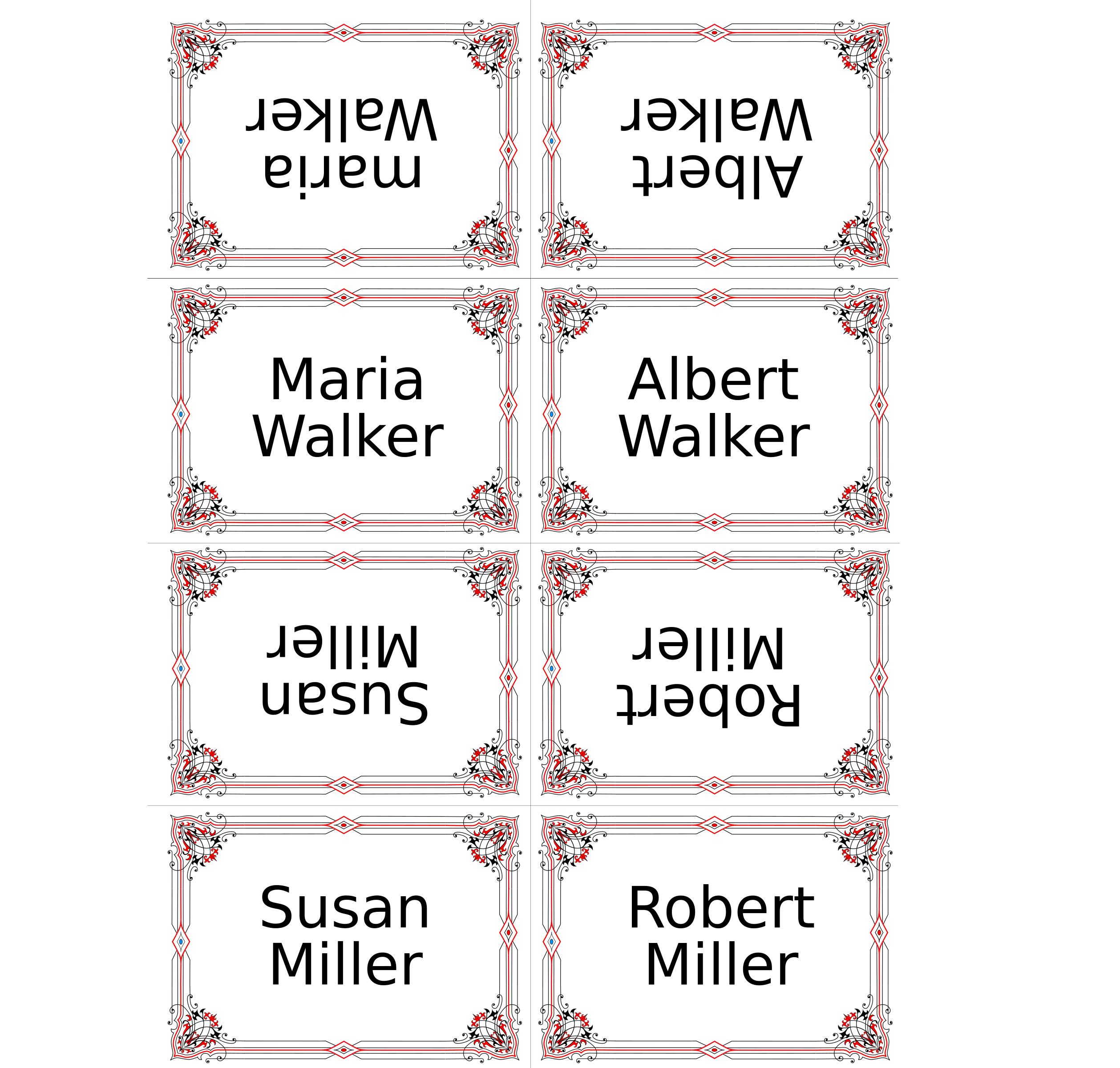 place cards - variation in red png