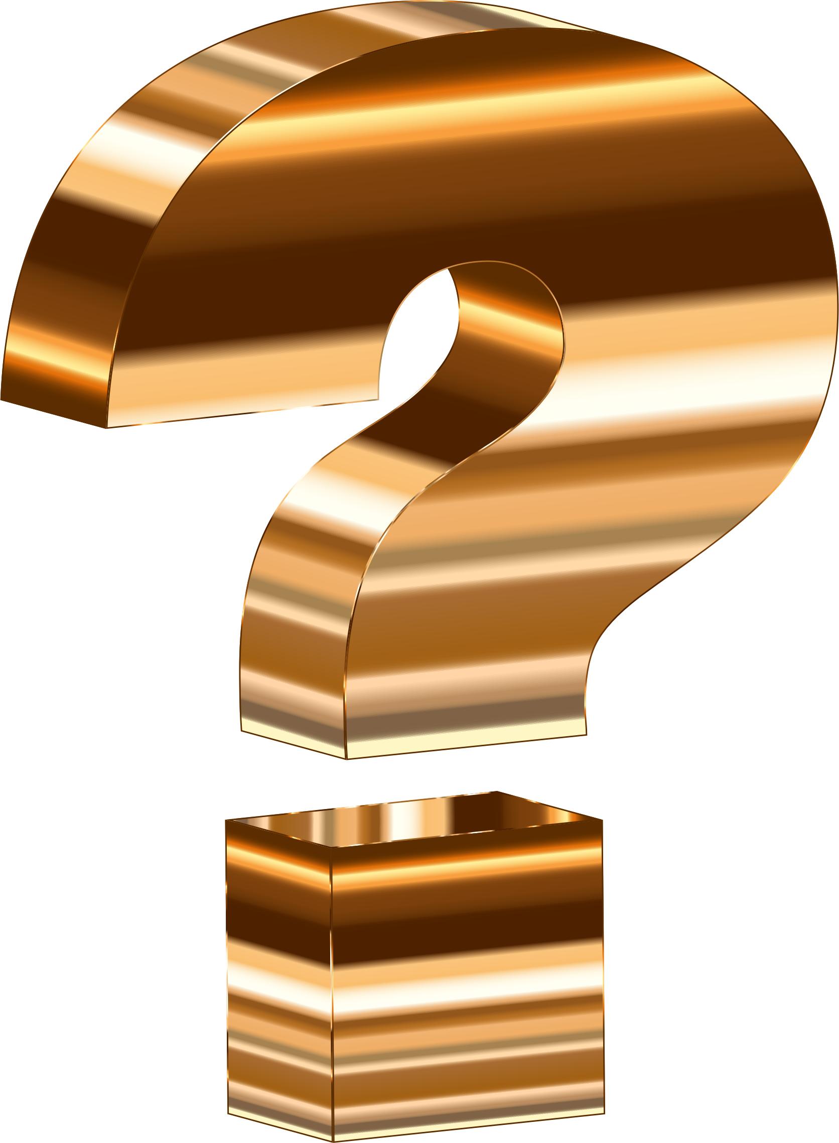 Polished Copper 3D Question Mark png